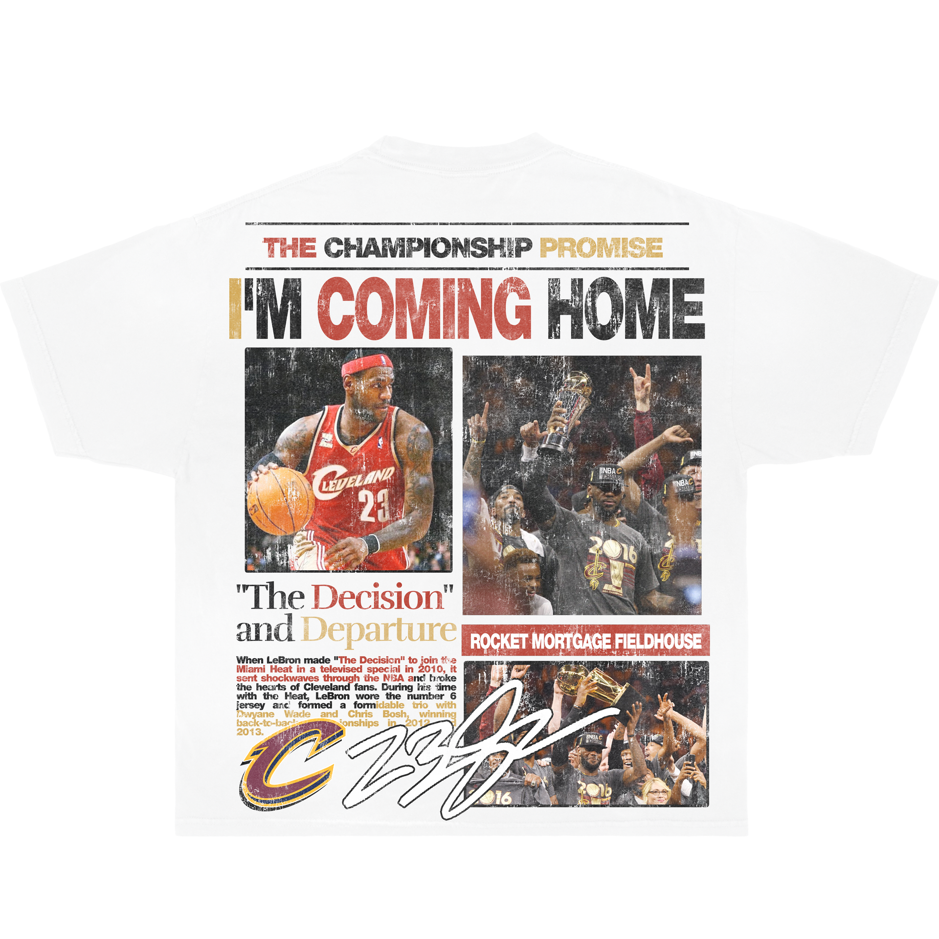 Vintage style LeBron James t-shirt – Return to Cleveland headline design, oversized NBA streetwear
