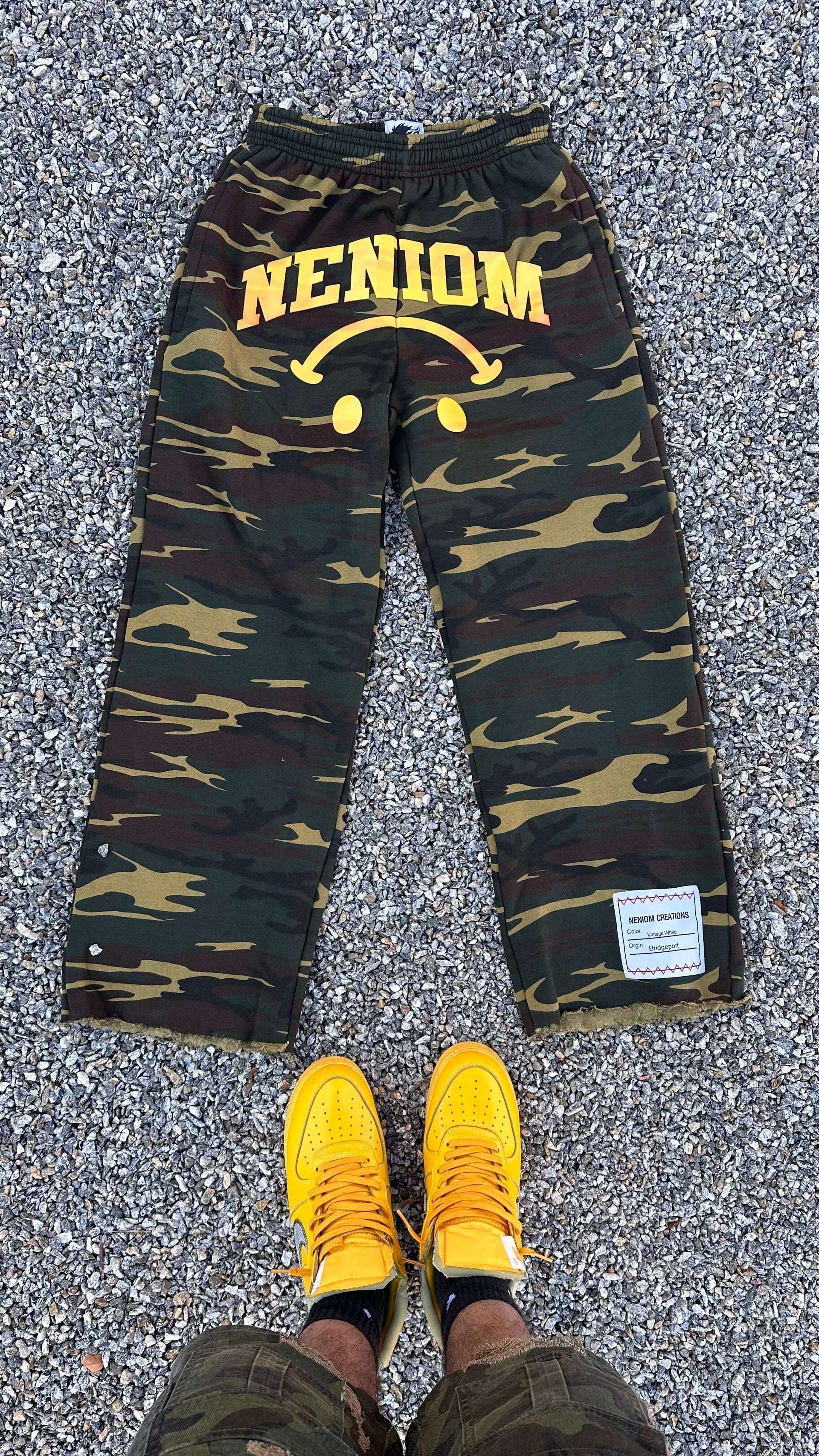 ★ LIMITED ★ Blood Camouflage Face Distressed Sweatpants Oversized Streetwear Y2K Fashion Neniom