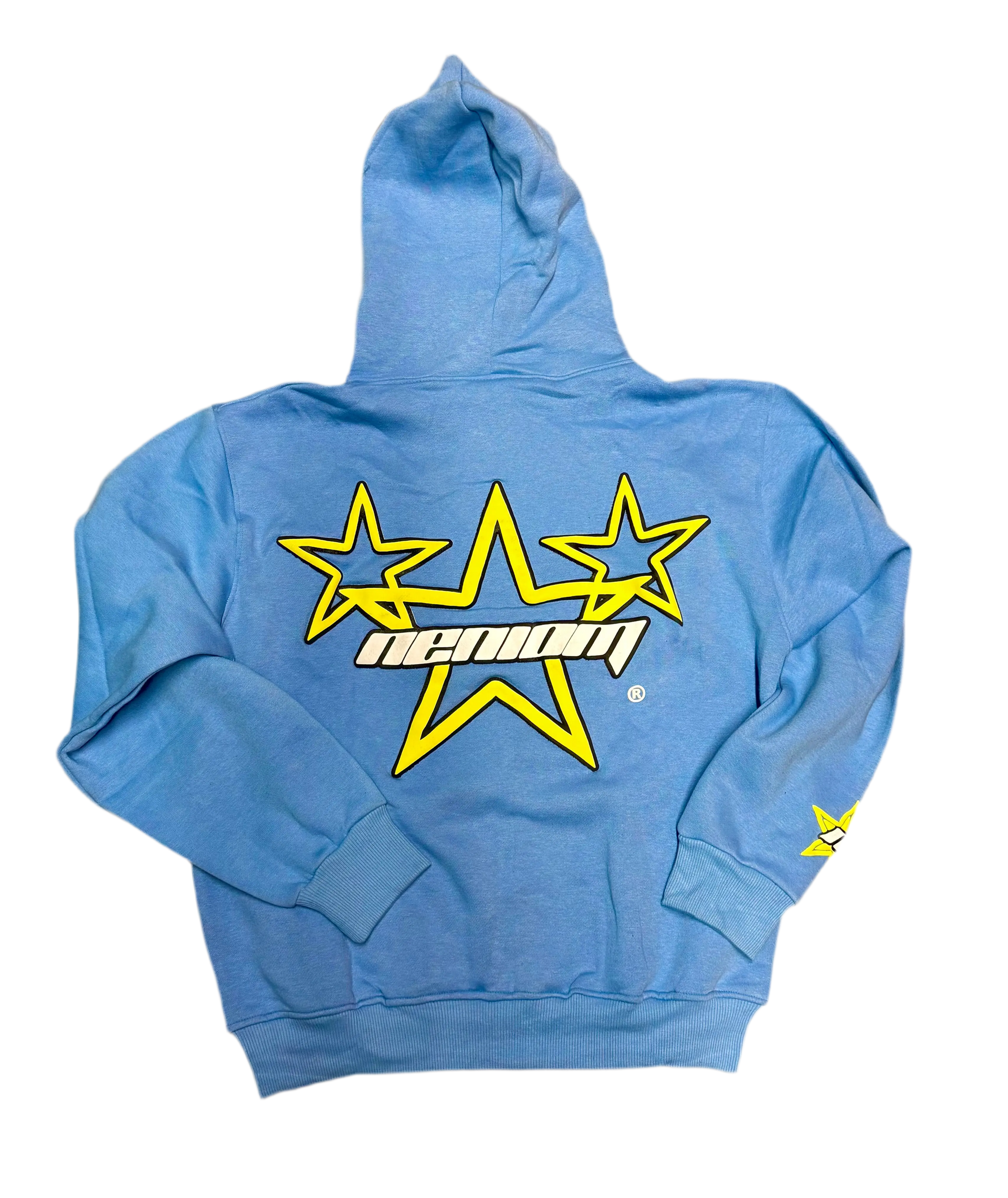 ★ LIMITED ★ Neniom Puff Printed Blue Shooting Stars Full Zip-Up Hoodie Streetwear Y2K Neniom