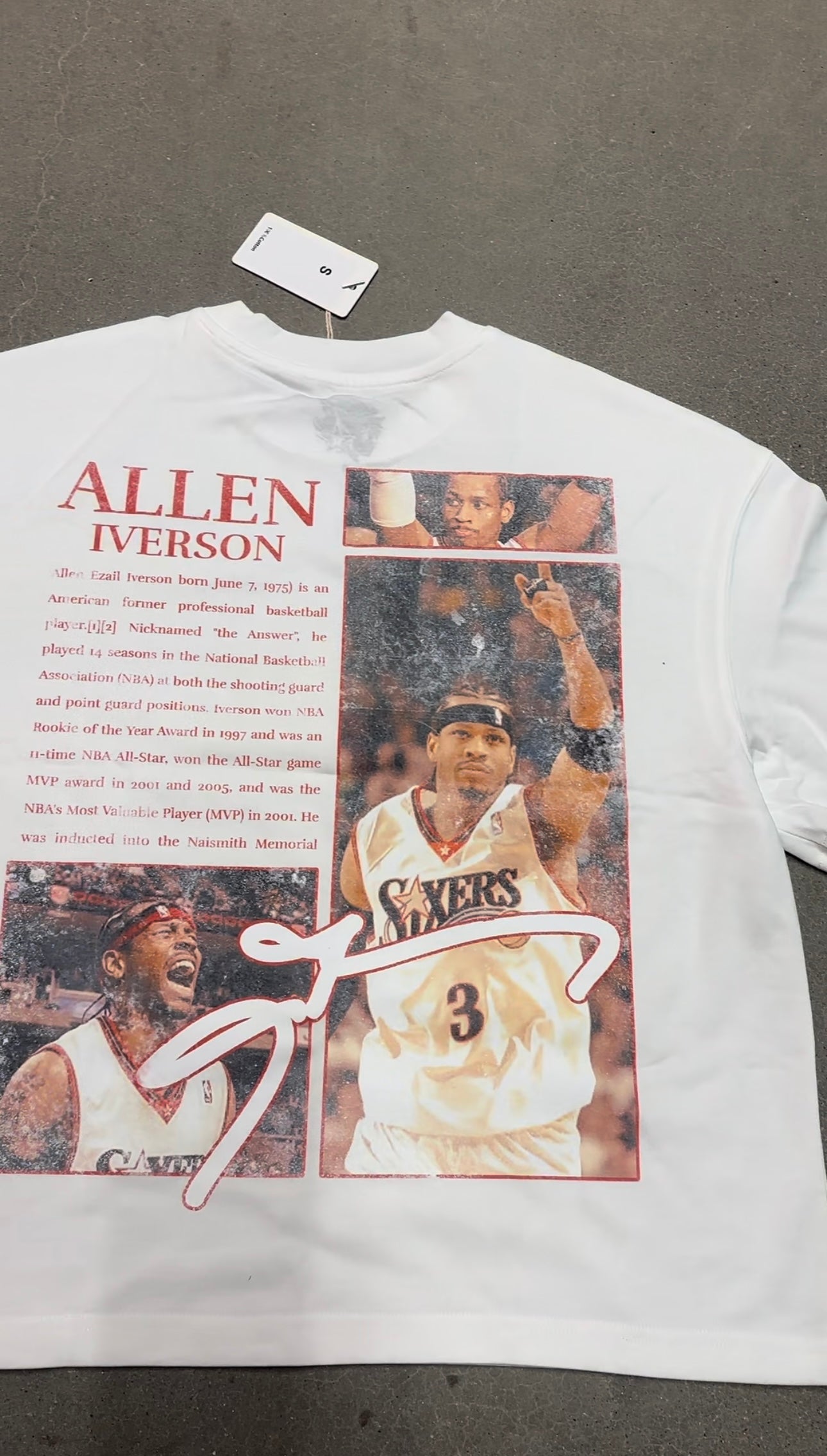 Unisex hip hop streetwear shirt – Allen Iverson MVP tribute graphic tee, retro NBA fashion