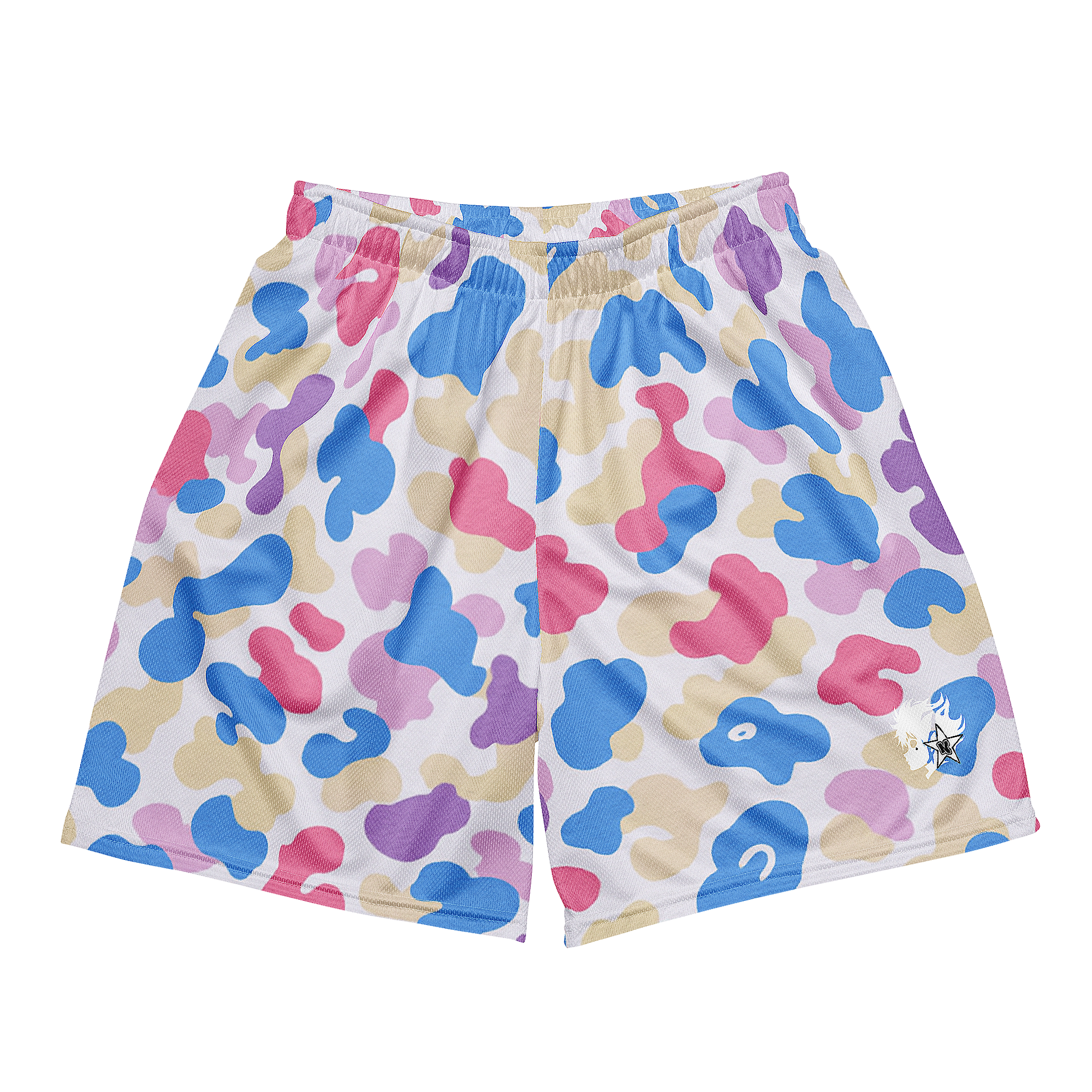 Candy Camouflage Unisex Mesh Shorts Above The Knee Streetwear