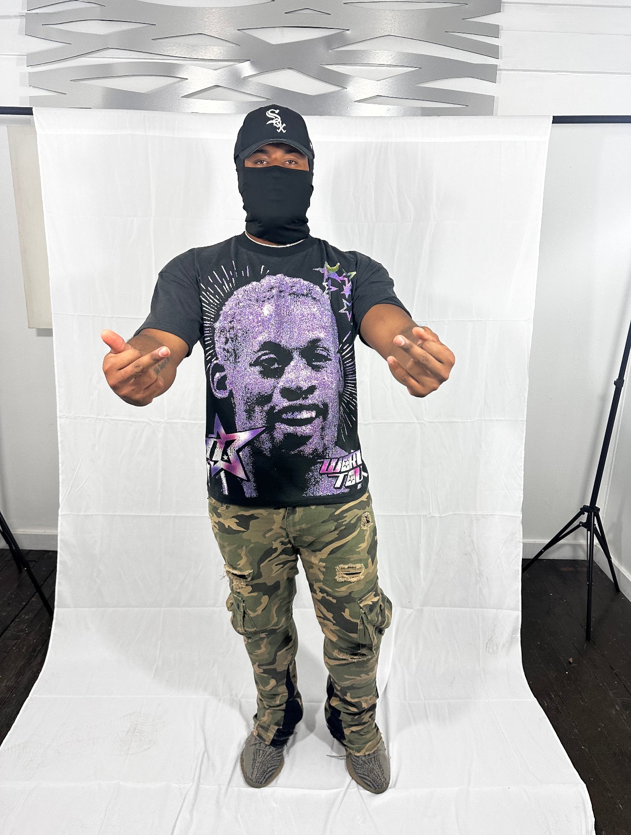 NENIOM World Tour graphic tee – Dennis Rodman vintage streetwear shirt in black with bold purple design