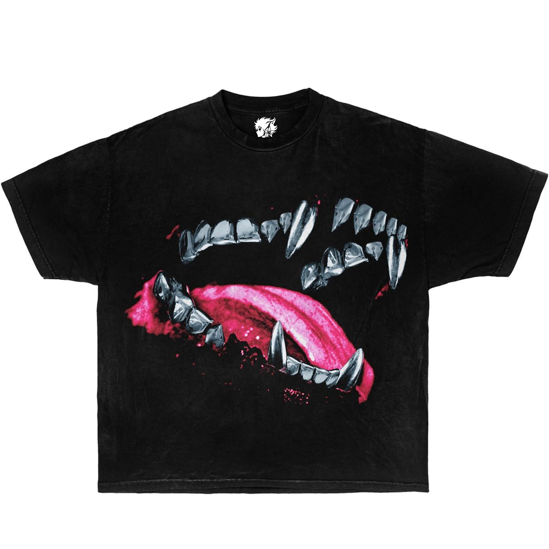 Neniom Grillz Dog Bite Boxy Vintage Shirt Oversized Unisex Graphic Tee Streetwear Y2K Neniom