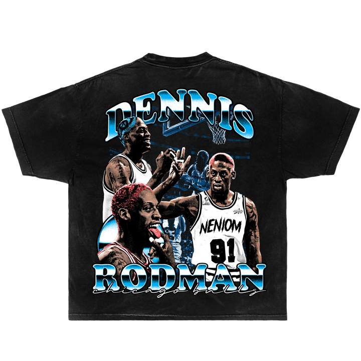 Rodman graphic shirt – retro 90s basketball streetwear tee with Dennis Rodman portrait and bold print