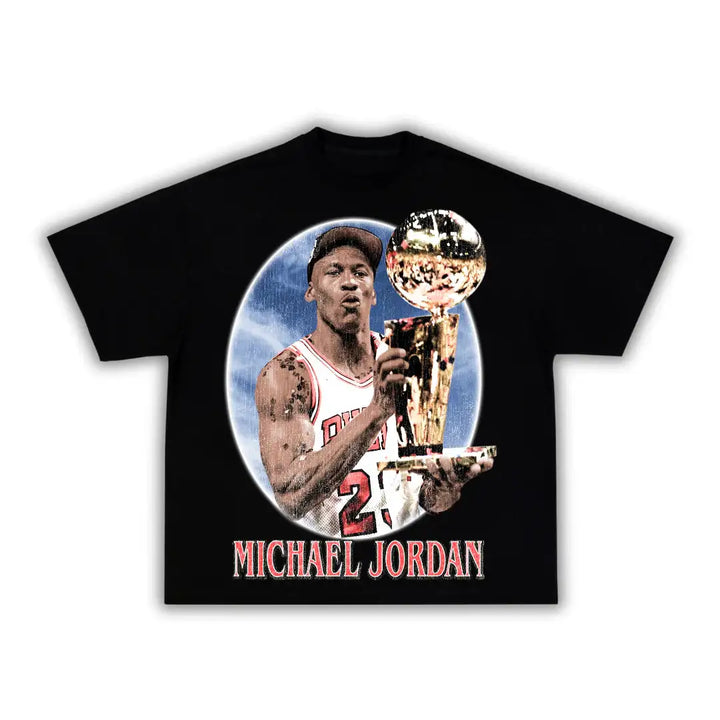 MJ JORDAN The Goat Seat Boxy Vintage Graphic Basketball Tee Streetwear Y2K Neniom