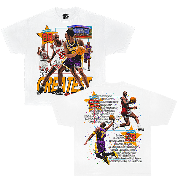 98 Legends Jordan vs Kobe Tee Shirt Vintage Basketball Boxy Tee Streetwear Y2K Oversized Graphic