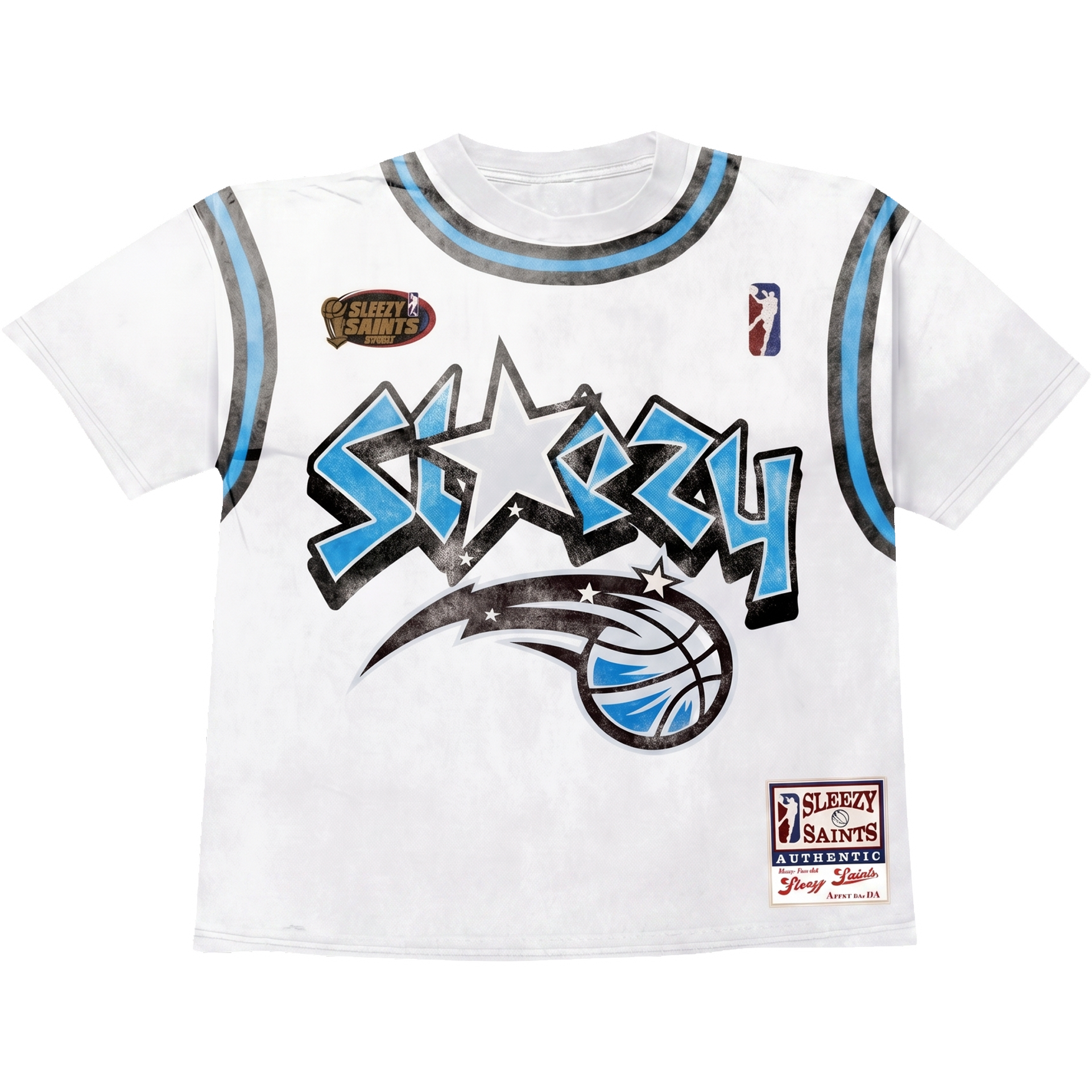 Vintage Sleezy Orlando Magic Basketball Jersey Oversized Boxy T-Shirt