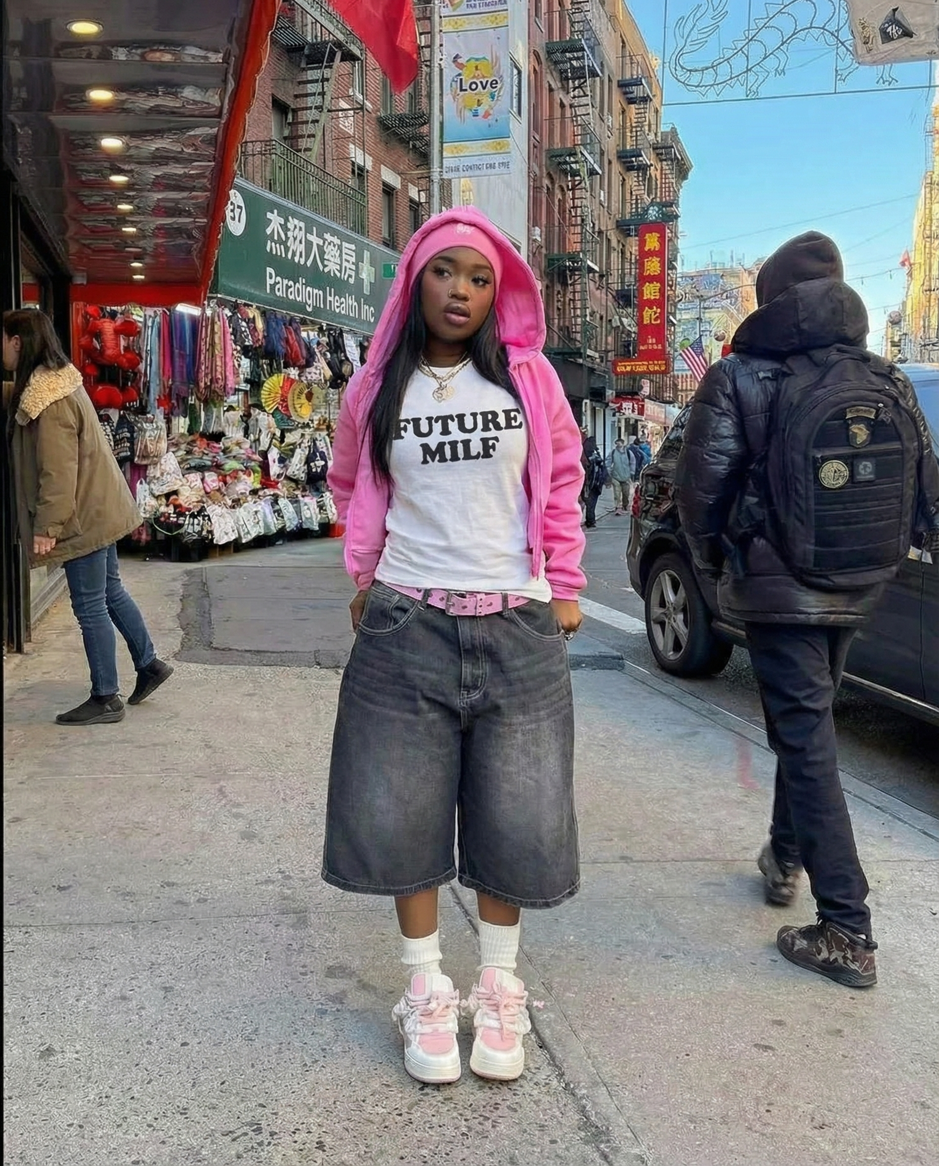 FUTURE MILF Bold Statement Oversized Boxy T-shirt Streetwear Graphic Y2K