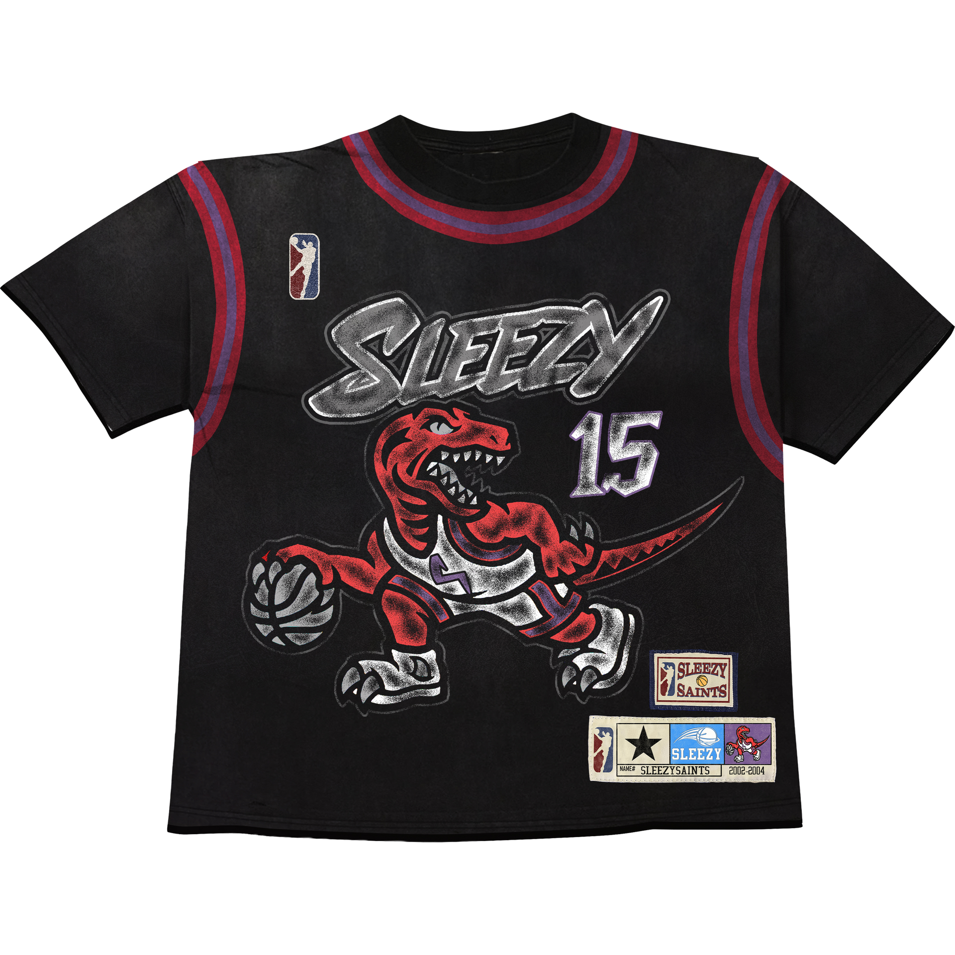 Vintage Sleezy Raptors Inspired Basketball Jersey Oversized Boxy T-Shirt