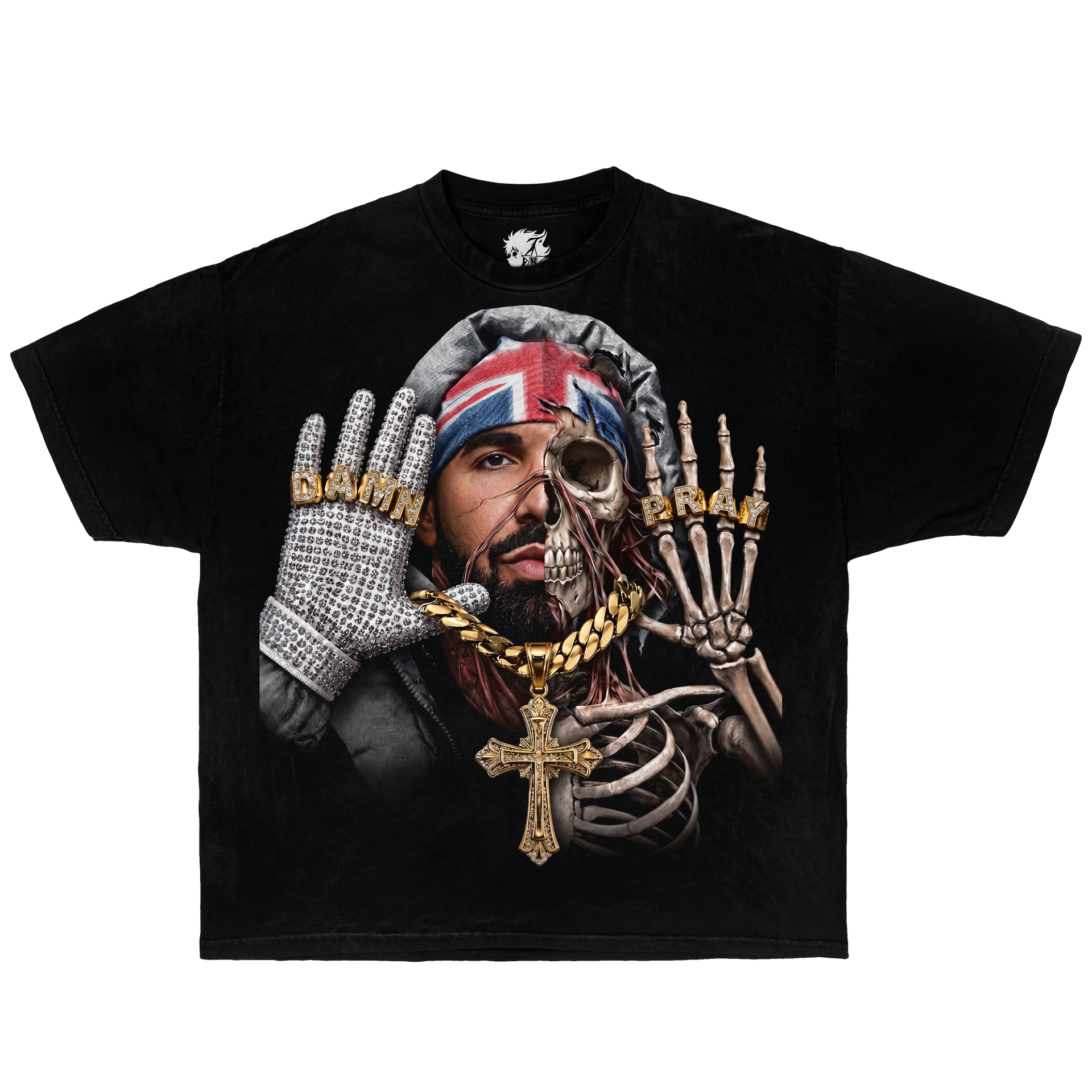 Half Unalive Half Drake Boxy Shirt Vintage Streetwear Tee Y2K Oversized Graphic