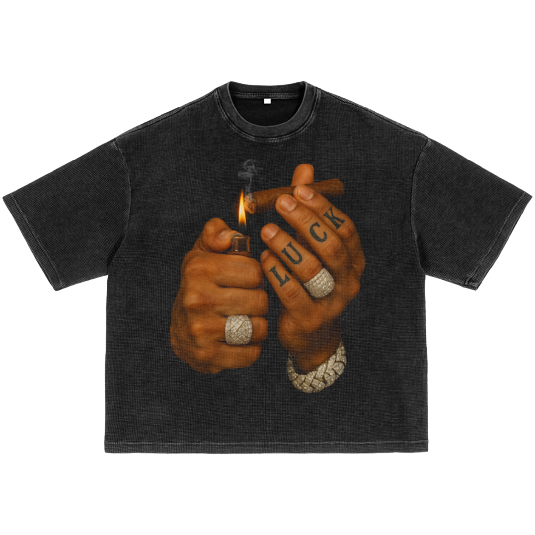 Luck Light Up Pack Waffle-Texture Washed Boxy T-Shirt