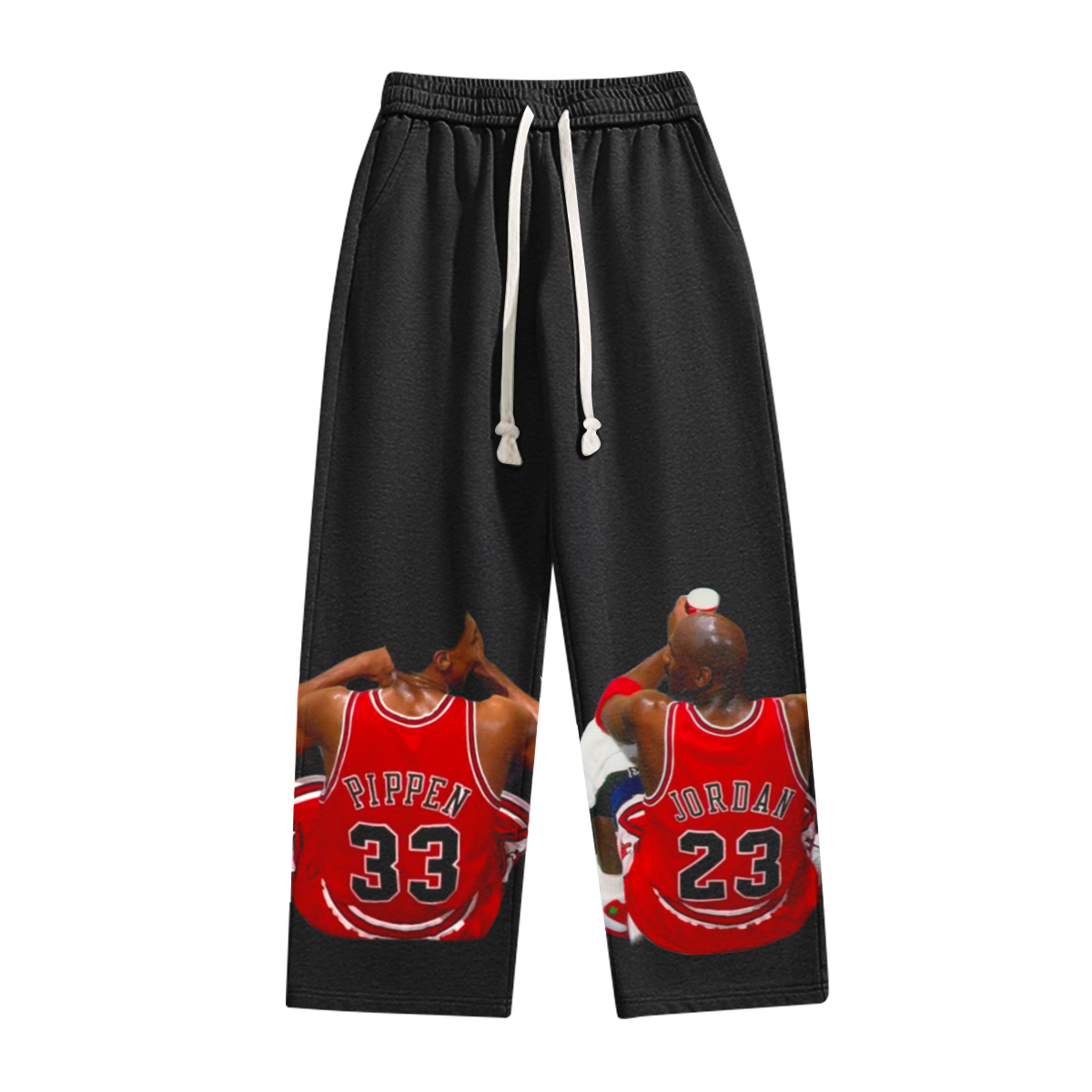 Pippin & Jordan Duo Loose Fit Cotton Sweatpants Streetwear Y2K Unisex Basketball Pants