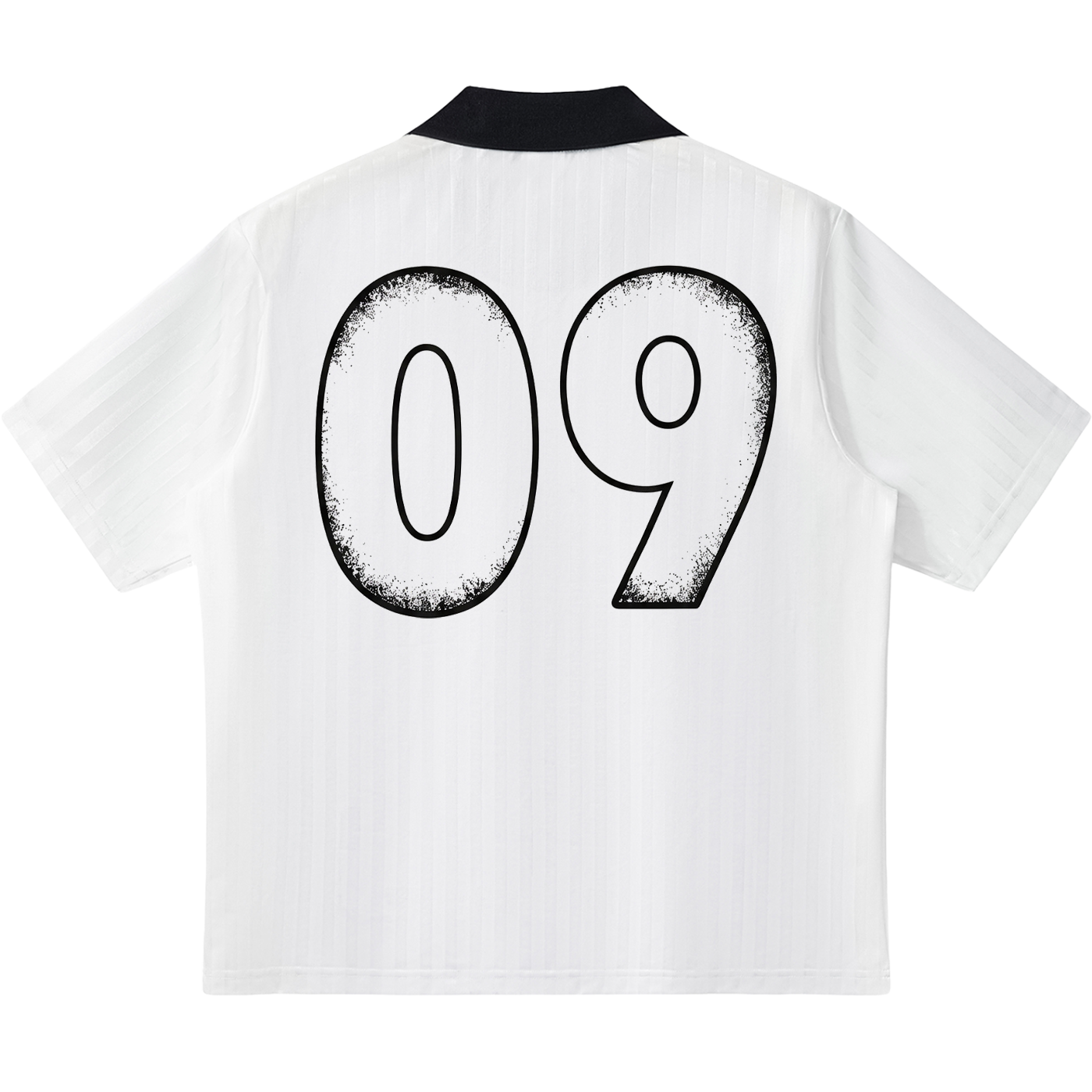 Crosshair Target Scope White Collar Striped Soccer Y2K Jersey