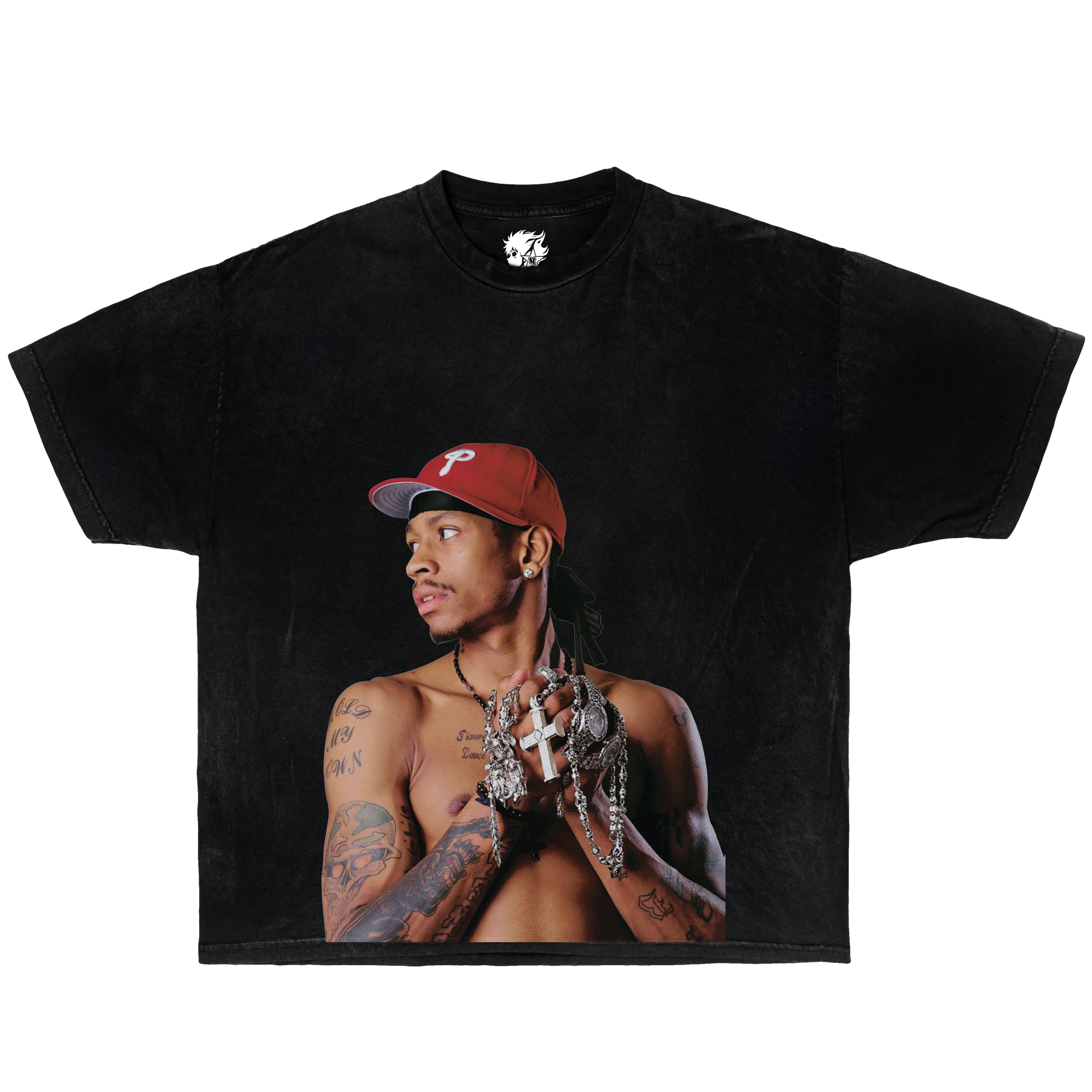 Allen Iverson Jewelry Hold  Boxy Vintage Shirt Graphic Basketball Tee Streetwear Y2K