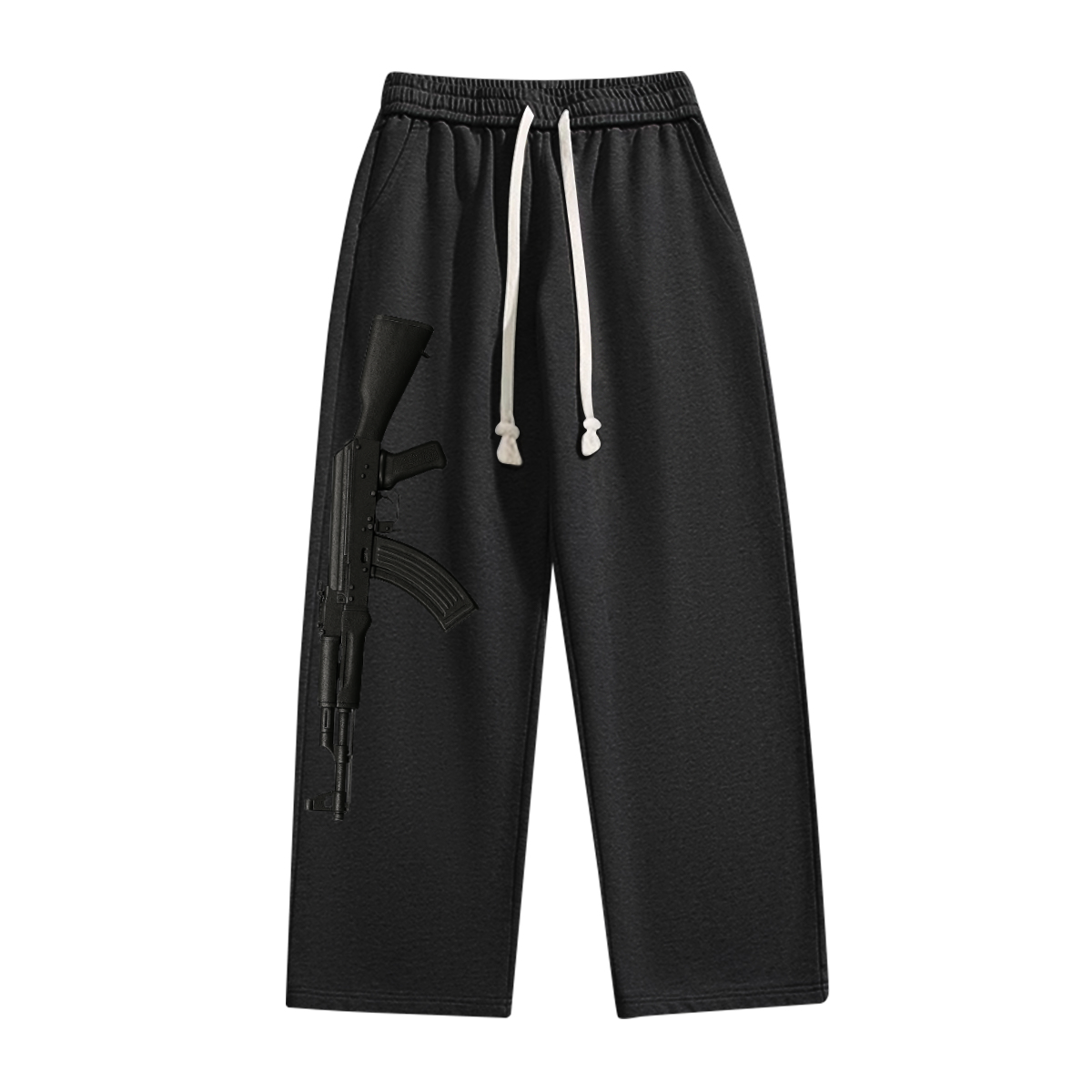 AK-47 Custom Black Guerilla Streetwear Sweatpants Premium Loose-Fit Y2K Fashion Pants
