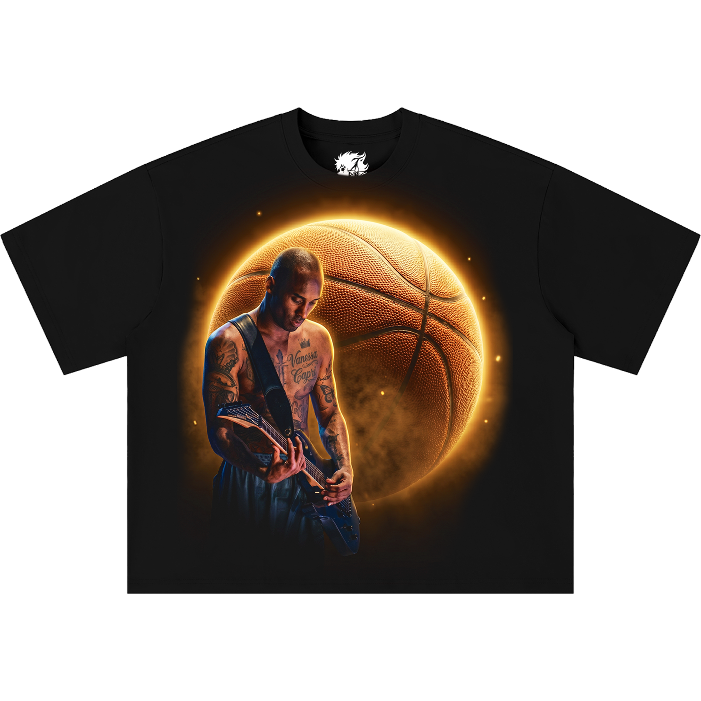 Kobe Bryant Guitar & Basketball Dream Boxy Shirt Vintage Streetwear Oversized Graphic Tee