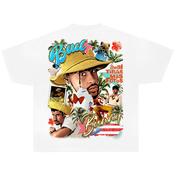 Bad Bunny Superstar Boxy Shirt Vintage Music Streetwear Y2K Oversized Graphic Tee - Neniom