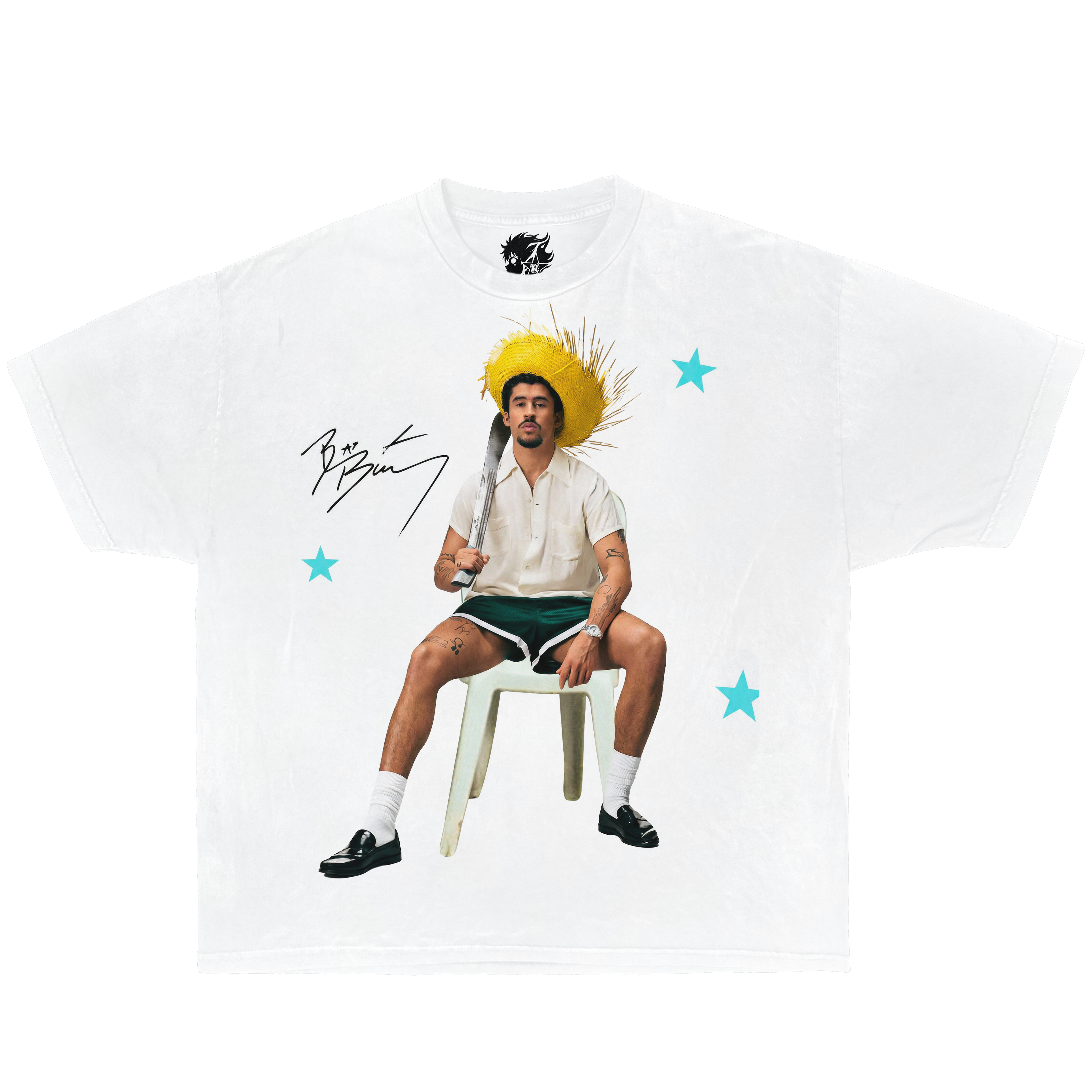 Bad Bunny Superstar Boxy Shirt Vintage Music Streetwear Y2K Oversized Graphic Tee - Neniom