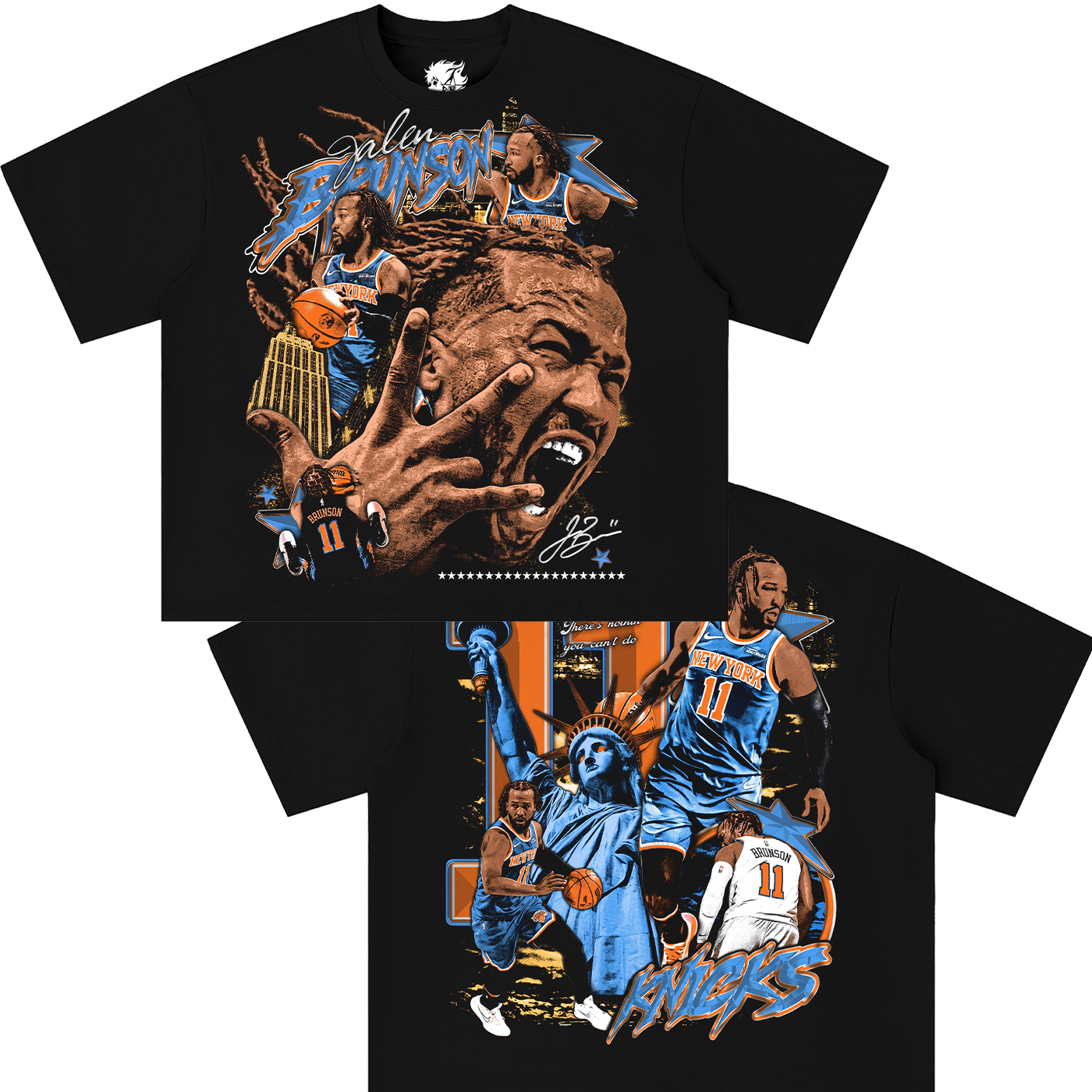 Jalen Brunson NYC Knicks Boxy Shirt Vintage Bootleg Streetwear Oversized Graphic Tee