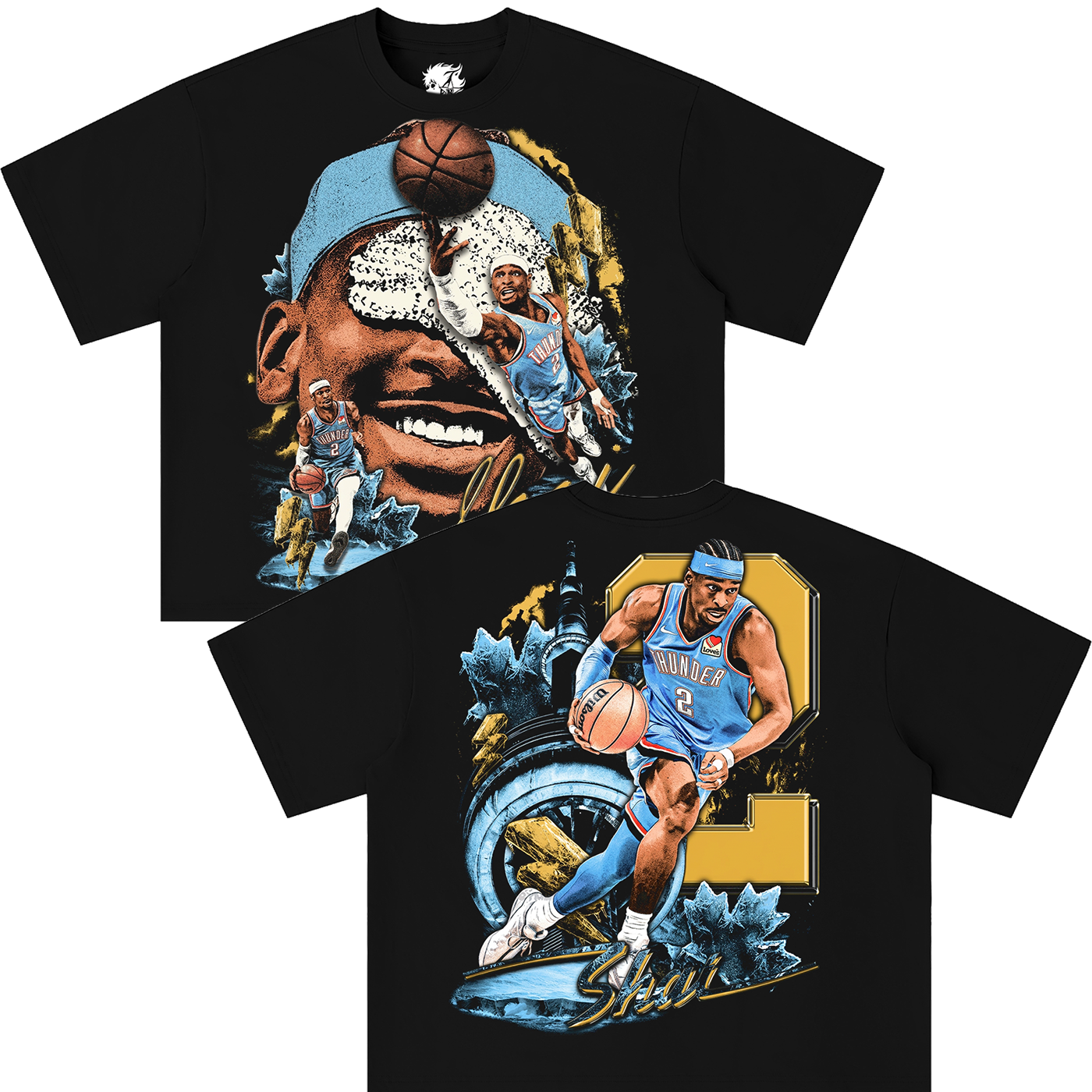 Shai Gilgeous-Alexander black graphic t-shirt