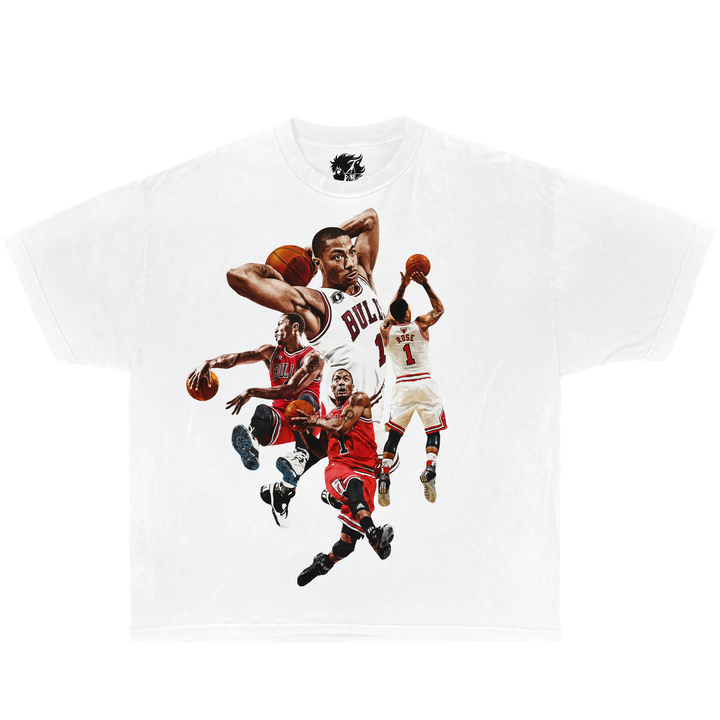 Derrick Rose Legendary Boxy Shirt Vintage Basketball Streetwear Y2K Oversized Graphic Tee - Neniom