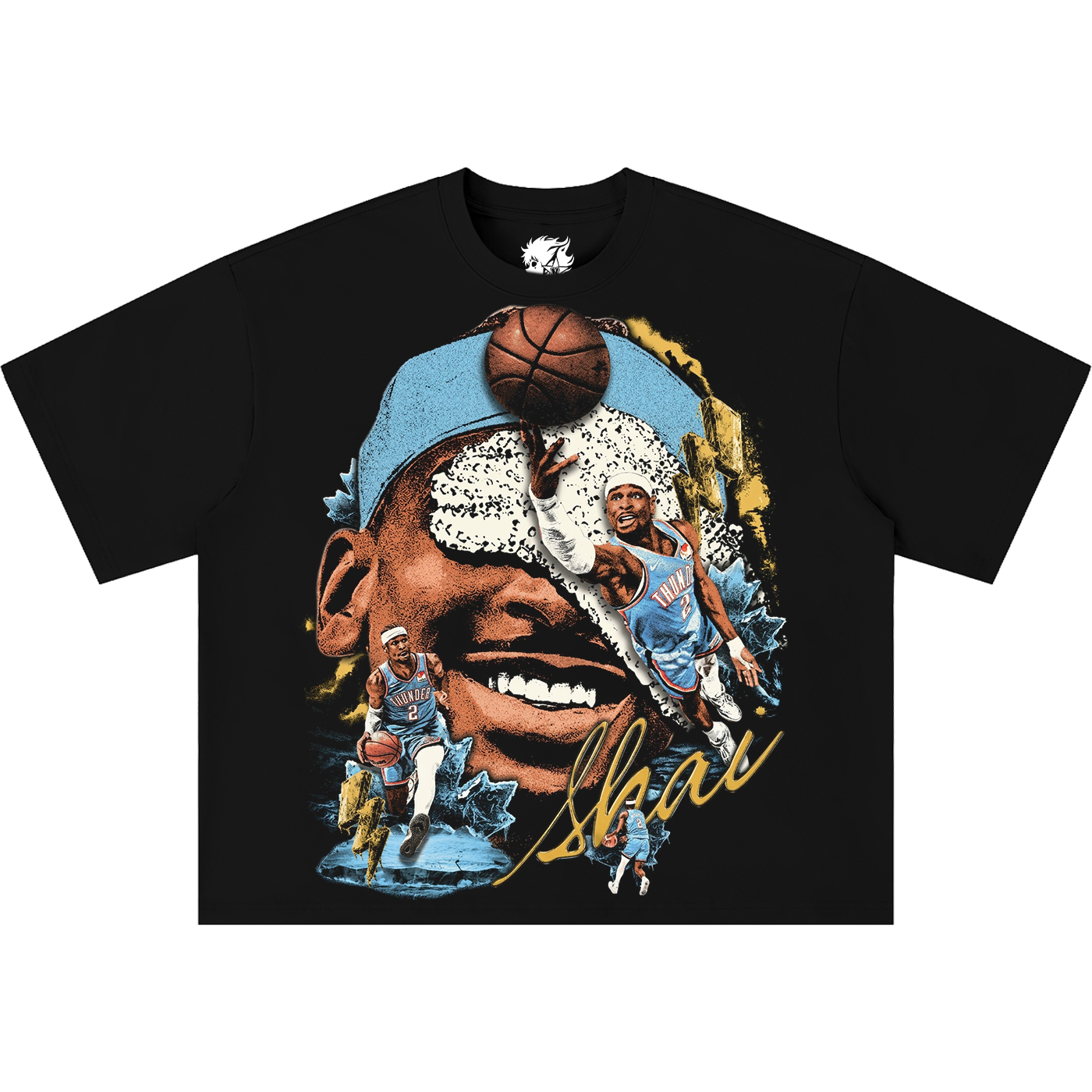 Shai Gilgeous-Alexander OKC Basketball Boxy Shirt Vintage Bootleg Streetwear Oversized Graphic Tee