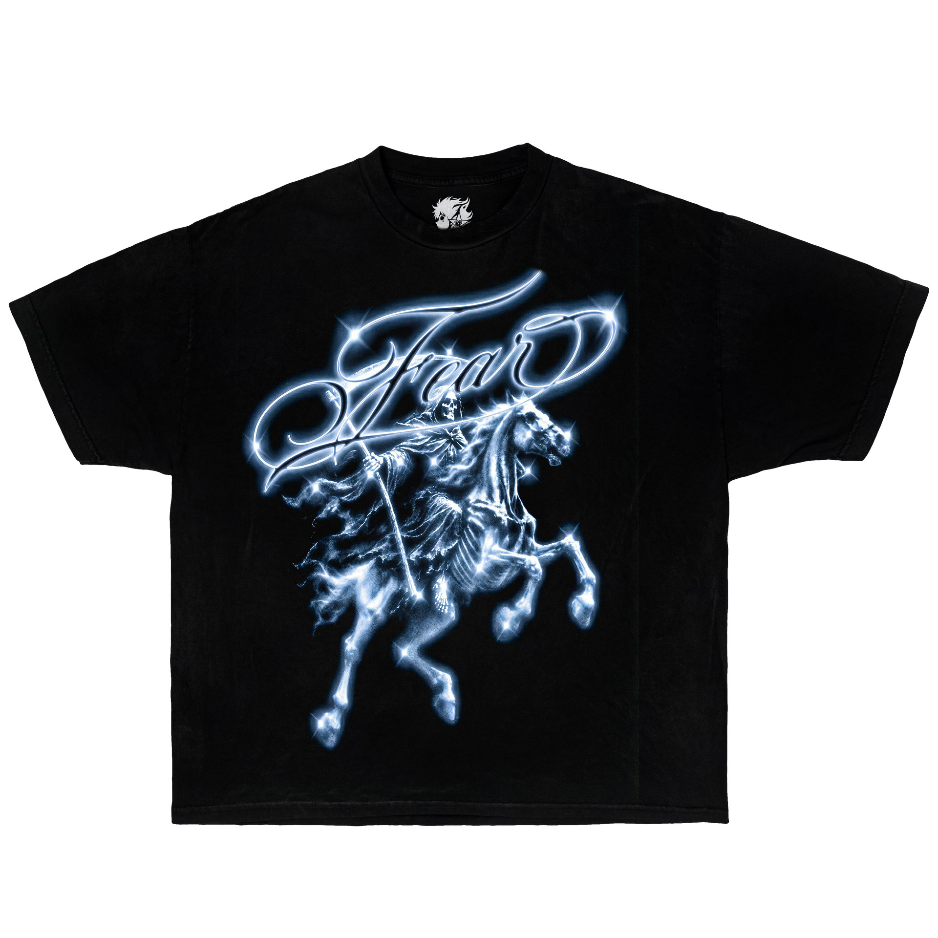 Fear Horseman Graphic Tee – Gothic Phantom Rider Streetwear Shirt