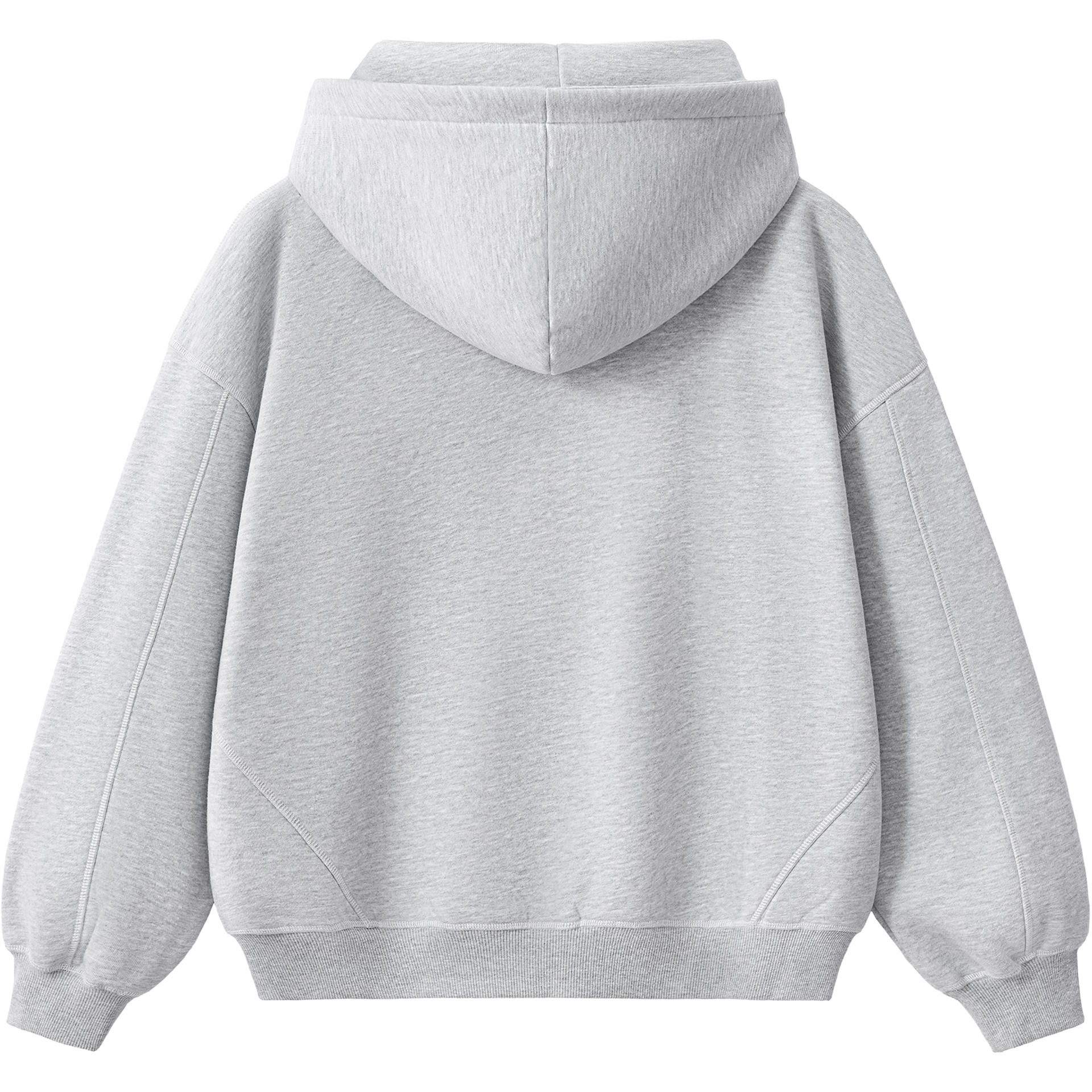 Phantom Core Grey Tracksuit Contrast-Stitched Boxy Fleece Zip Up Hoodie Streetwear Y2K