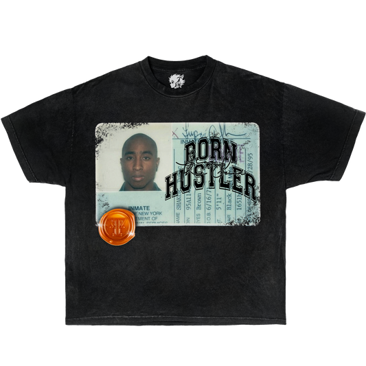 TUPAC Inmate Card Boxy Garment Dyed Shirt Yellow, Black, or White