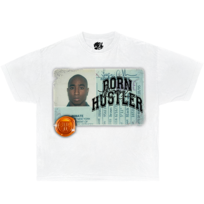 TUPAC Inmate Card Boxy Garment Dyed Shirt Yellow, Black, or White