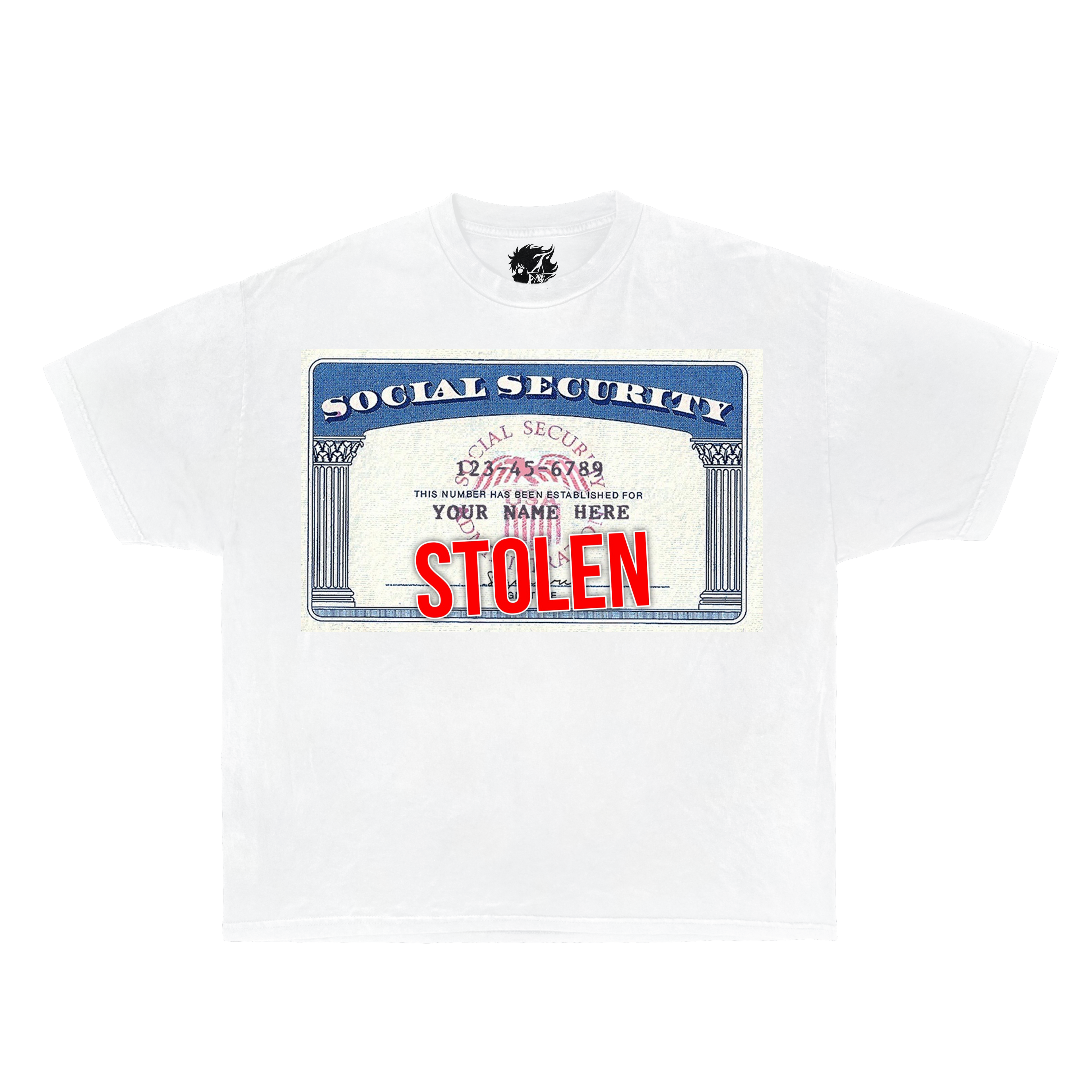 stolen social security shirt

y2k streetwear graphic tee

oversized edgy streetwear shirt

viral streetwear graphic t-shirt

black and white graphic tee

bold statement streetwear top

funny graphic streetwear shirt

vintage inspired streetwear tee

hype urban fashion shirt

unisex oversized streetwear