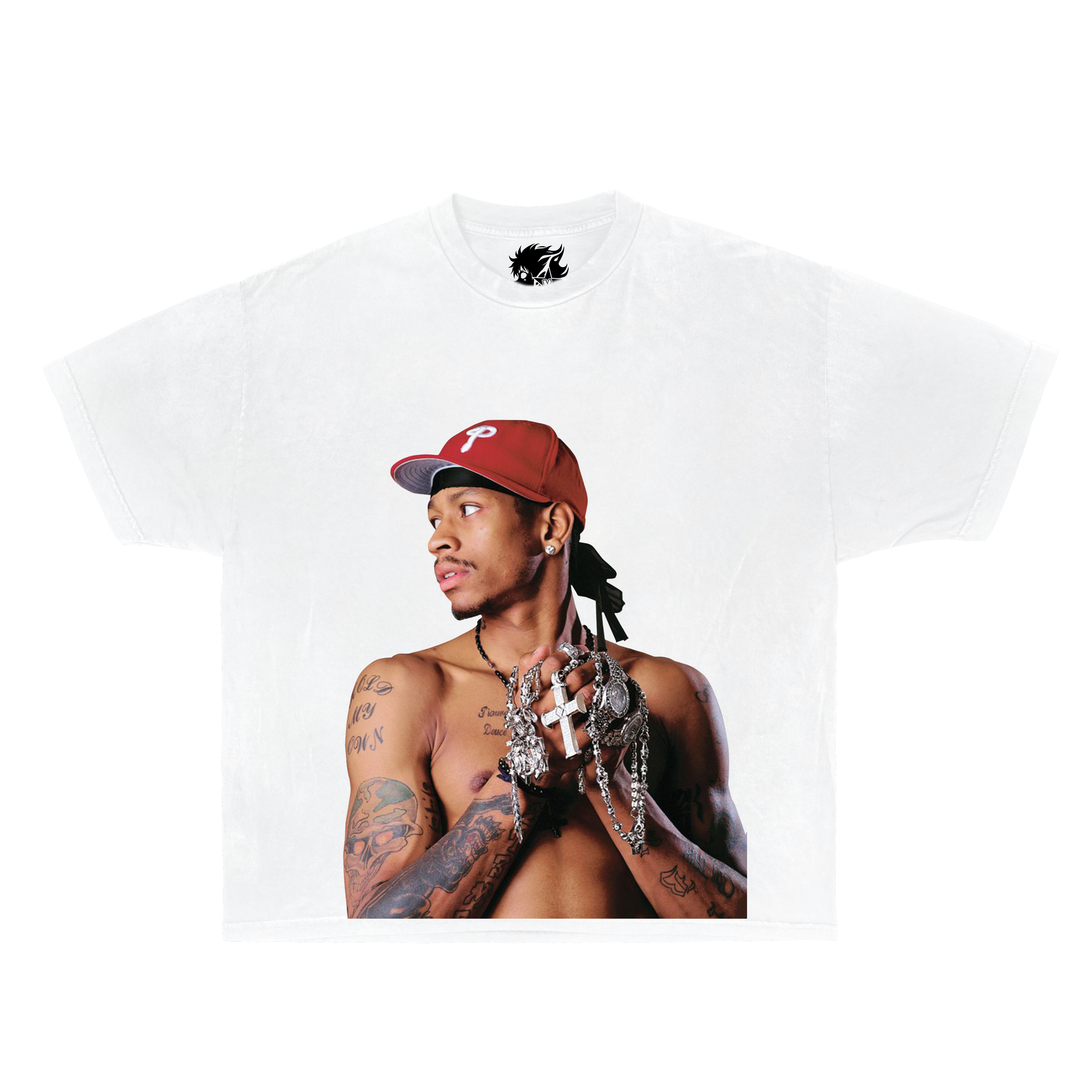Allen Iverson Jewelry Boxy Vintage Shirt Graphic Oversized Basketball Tee Streetwear Y2K Retro
