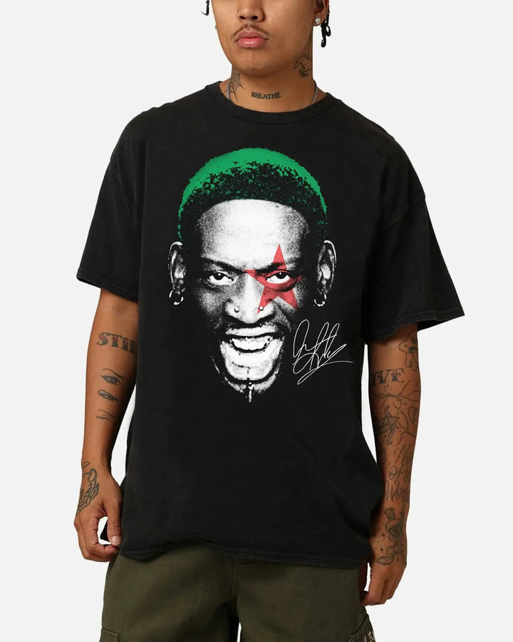 Dennis Rodman Signature Big Head Graphic Boxy Vintage Shirt Streetwear Y2K Unisex Oversized Retro Neniom
