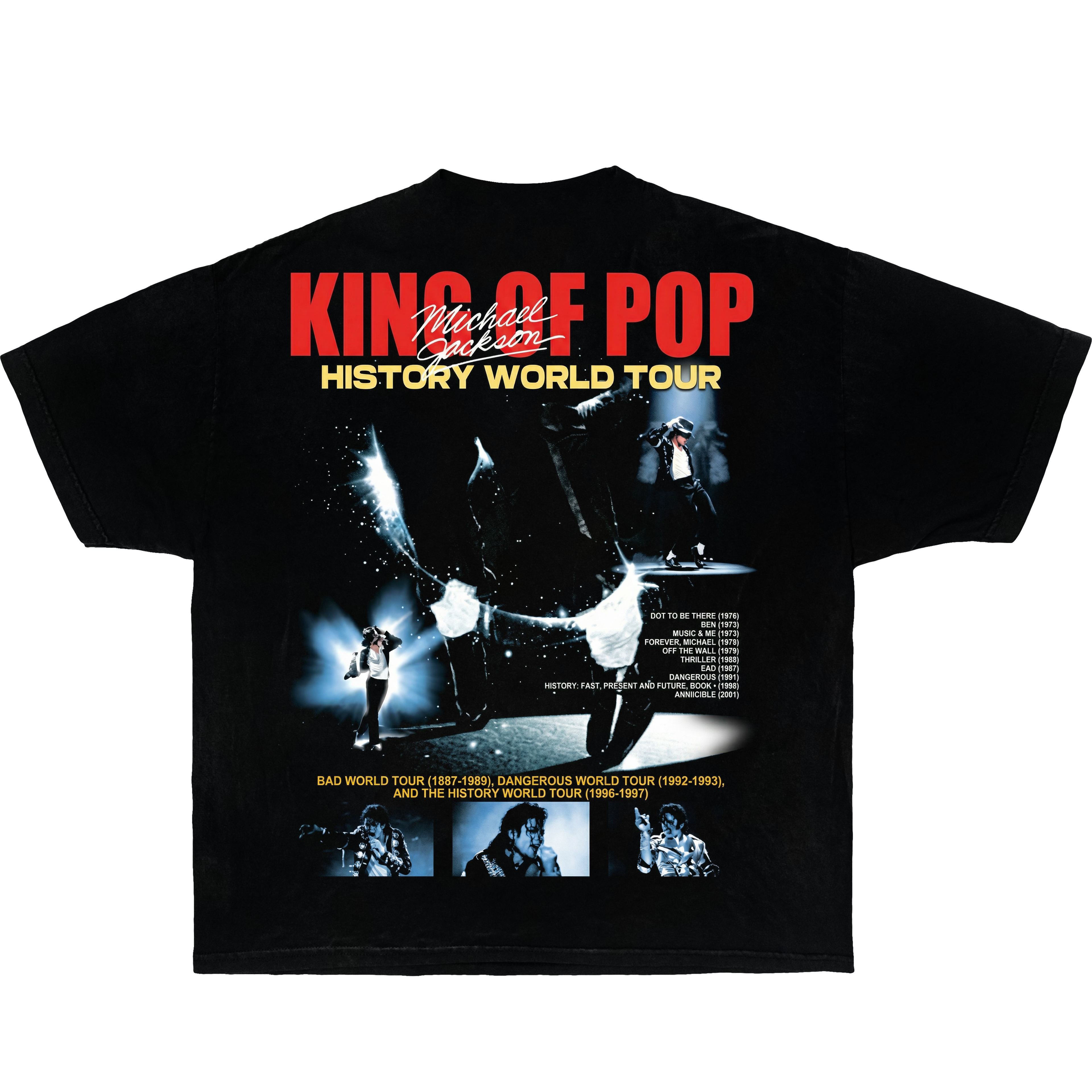 King of Pop Michael Jackson Boxy Shirt Vintage Tee Streetwear Y2K Oversized Graphic - Neniom