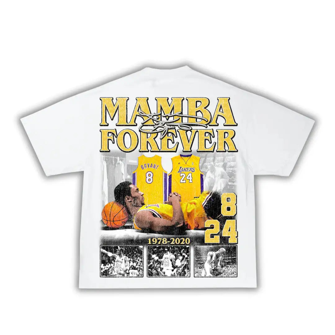 Mamba Forever Kobe Boxy Vintage Shirt Graphic Basketball Tee Streetwear Y2K Neniom