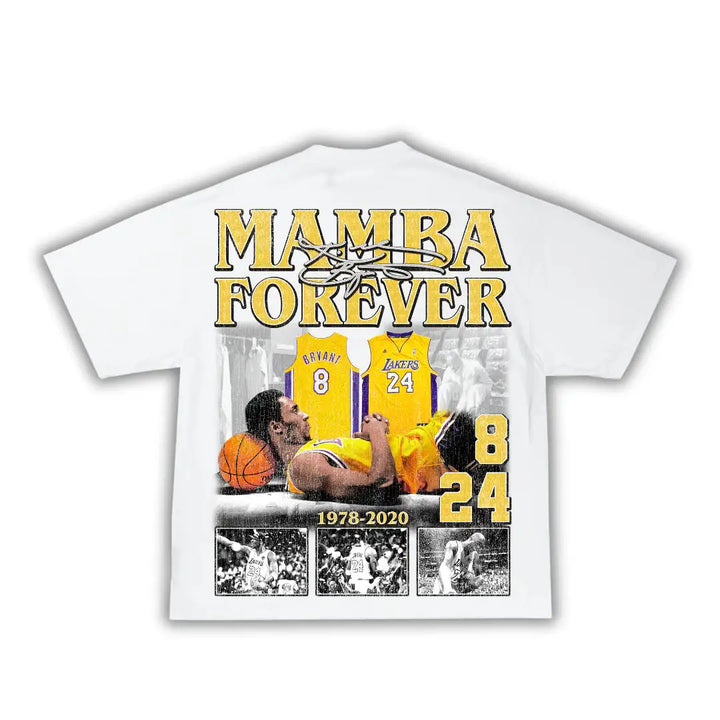 Mamba Forever Kobe Boxy Vintage Shirt Graphic Basketball Tee Streetwear Y2K Neniom