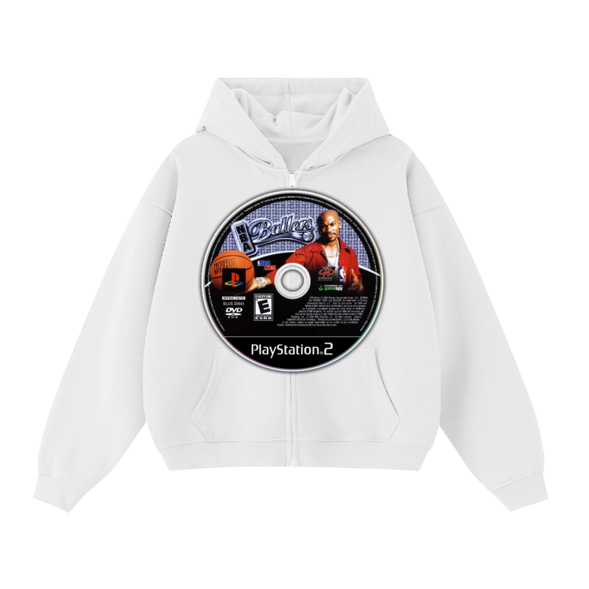 Ballers Game Disc Cropped Zip-Up Boxy Hoodie | Streetwear Hoodies | Y2K Hooded Sweatshirt | Unisex Graphic Zip Ups | Oversized