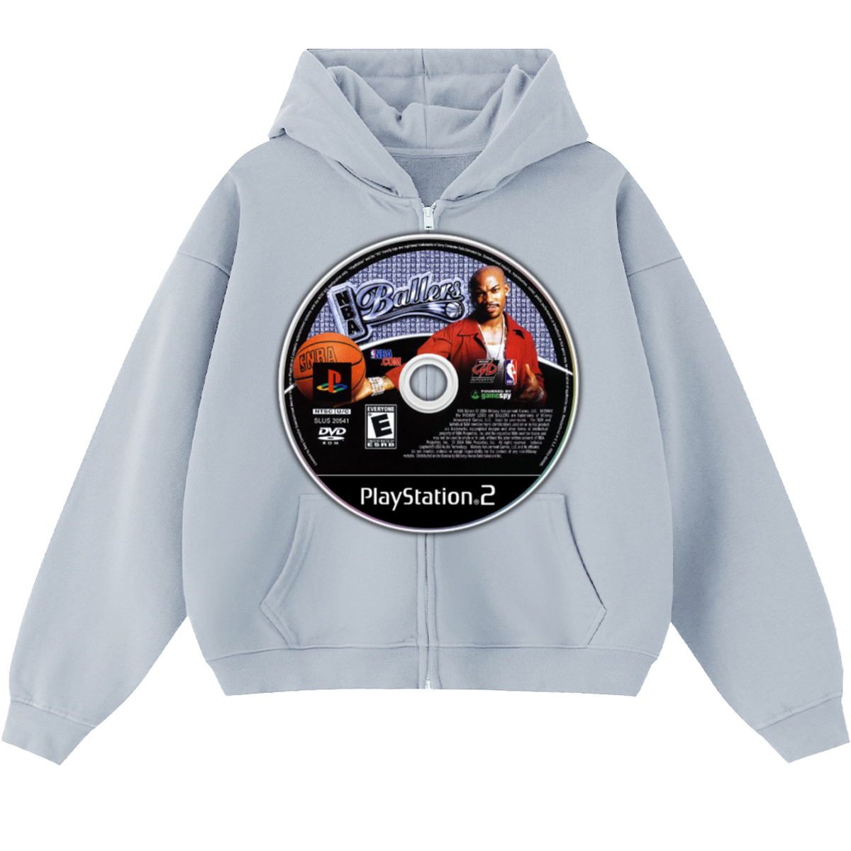 Ballers Game Disc Cropped Zip-Up Boxy Hoodie | Streetwear Hoodies | Y2K Hooded Sweatshirt | Unisex Graphic Zip Ups | Oversized