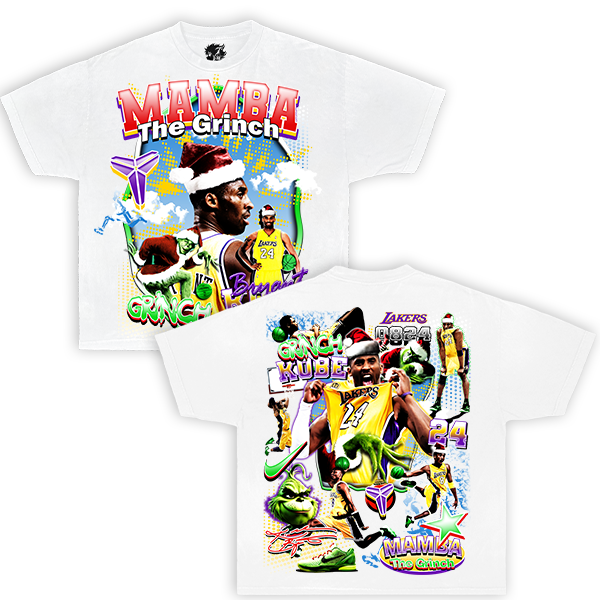 Kobe Mamba Grinch Christmas Vintage Oversized Boxy T-shirt Streetwear Graphic Y2K Basketball Tee