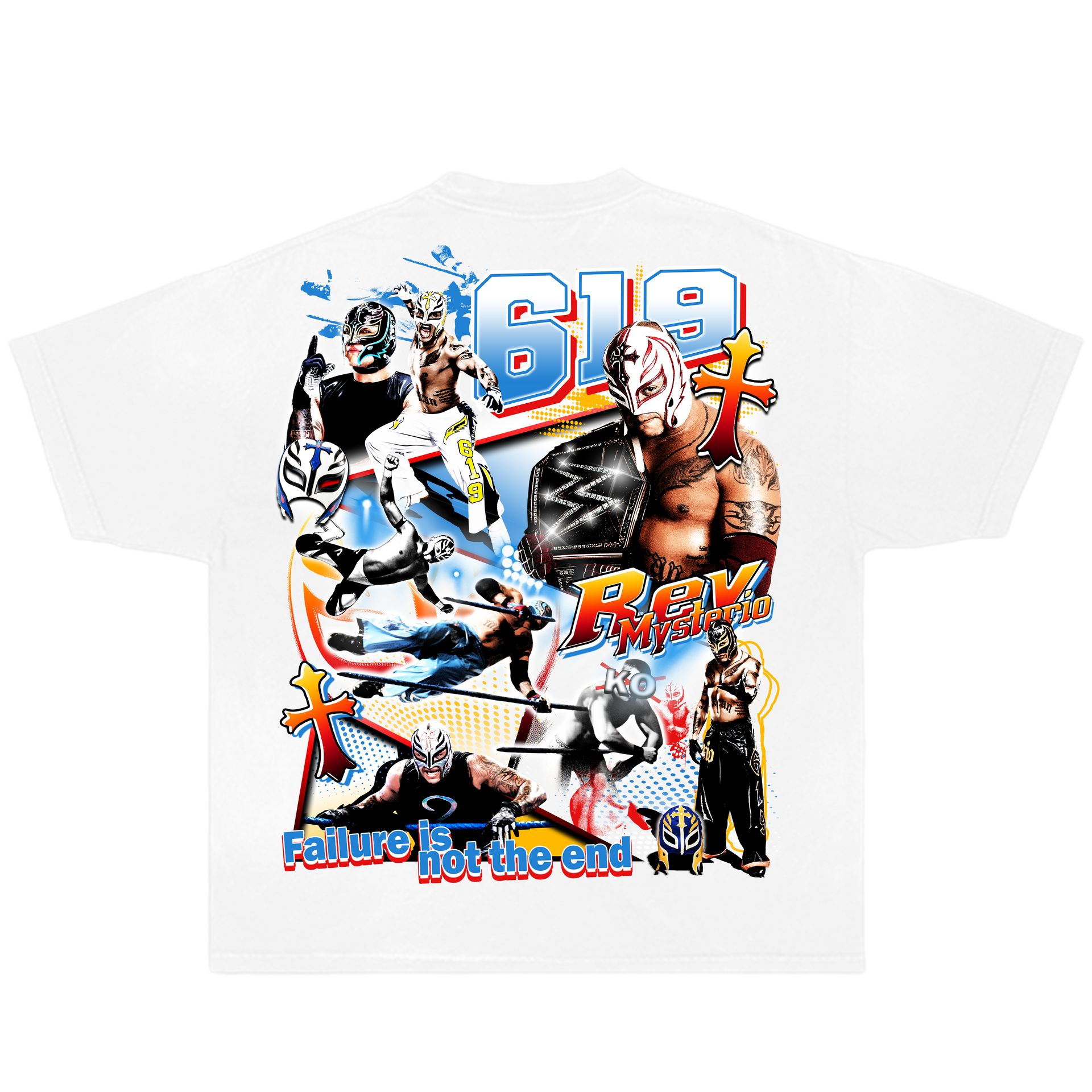 Rey Mysterio Wrestle Vintage Oversized Boxy T-shirt Streetwear Graphic Y2K Tee