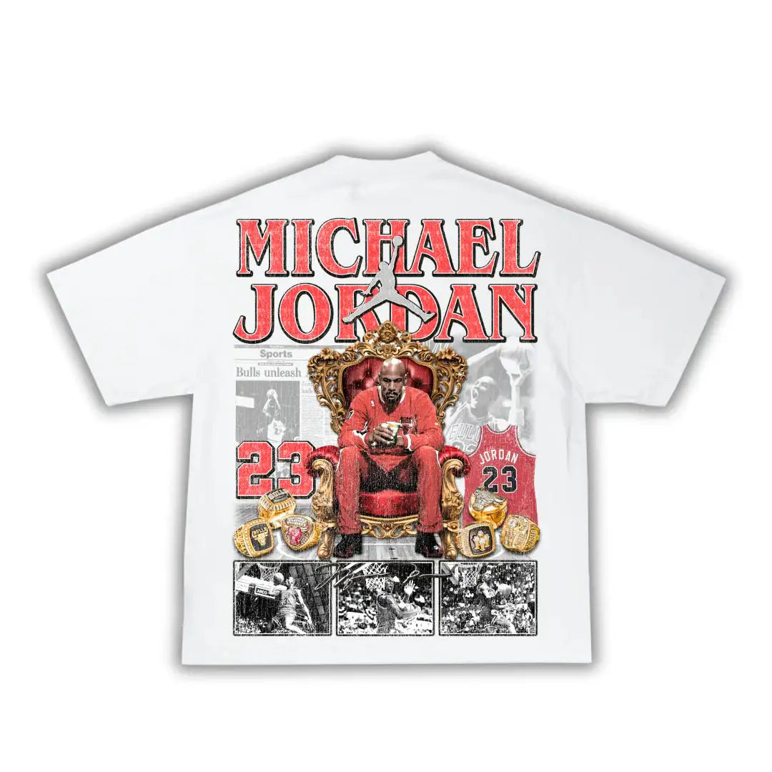 MJ JORDAN The Goat Seat Boxy Vintage Graphic Basketball Tee Streetwear Y2K Neniom