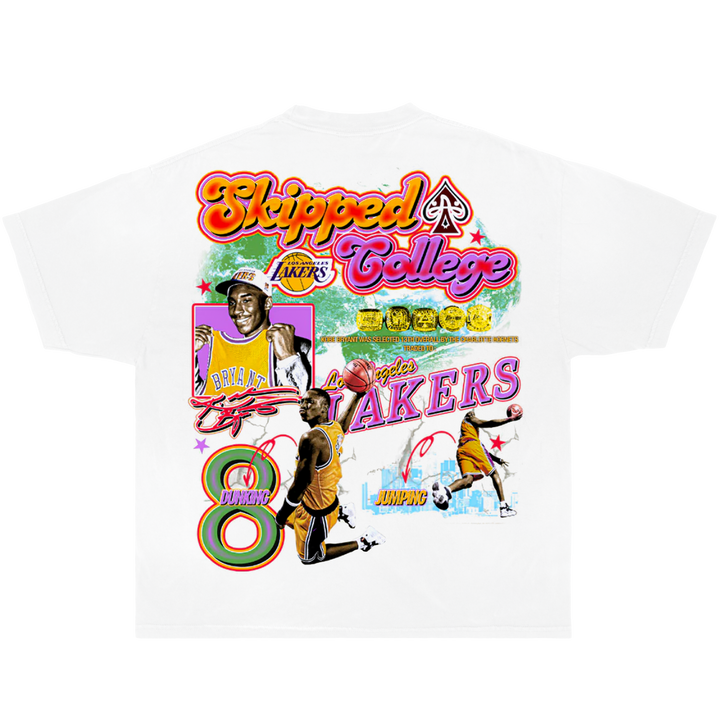 Retro basketball streetwear shirt – Kobe Bryant high school to NBA graphic tee with Lakers print