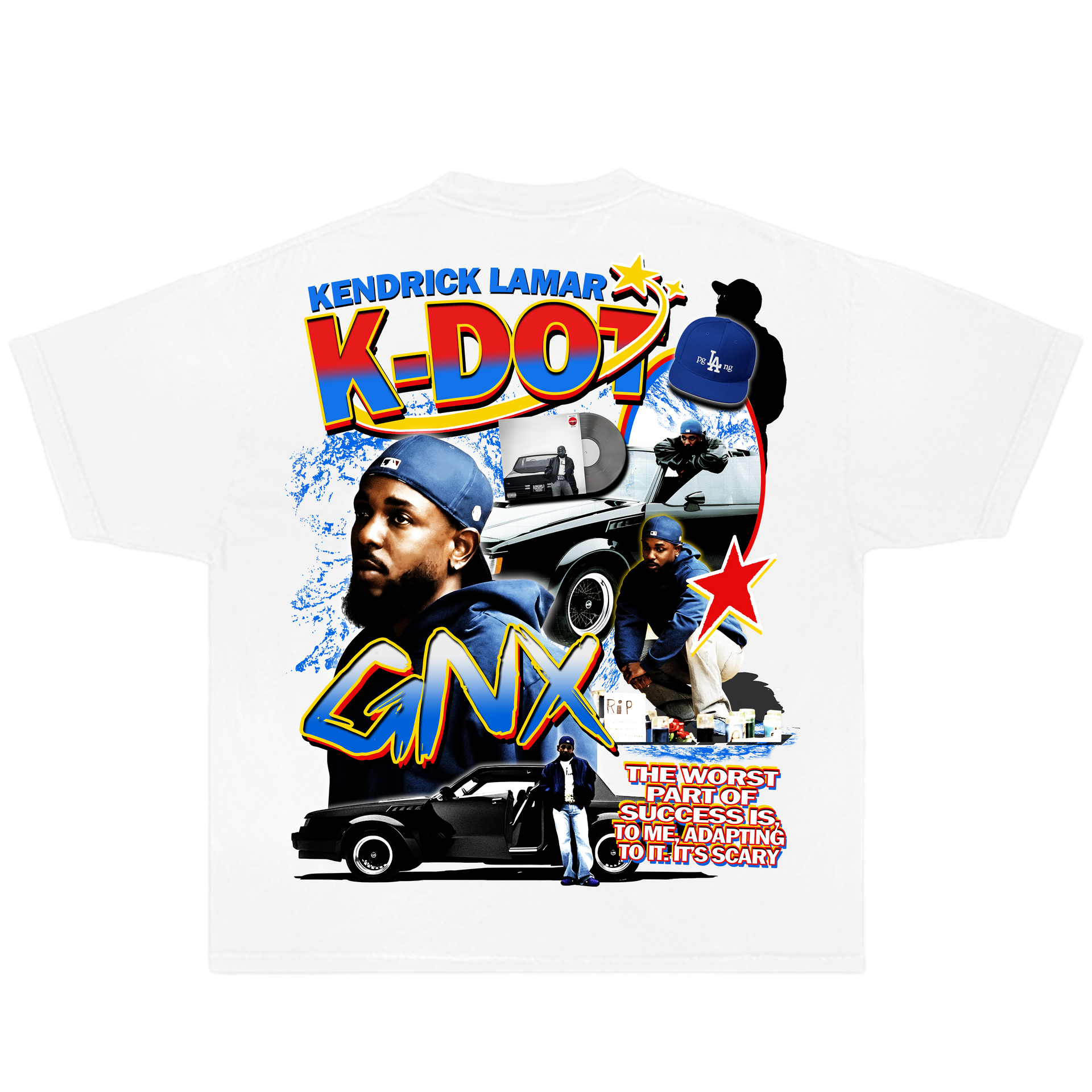 K-Dot Kendrick Lamar HipHop Vintage Oversized Boxy T-shirt Streetwear Rap Graphic Y2K Tee