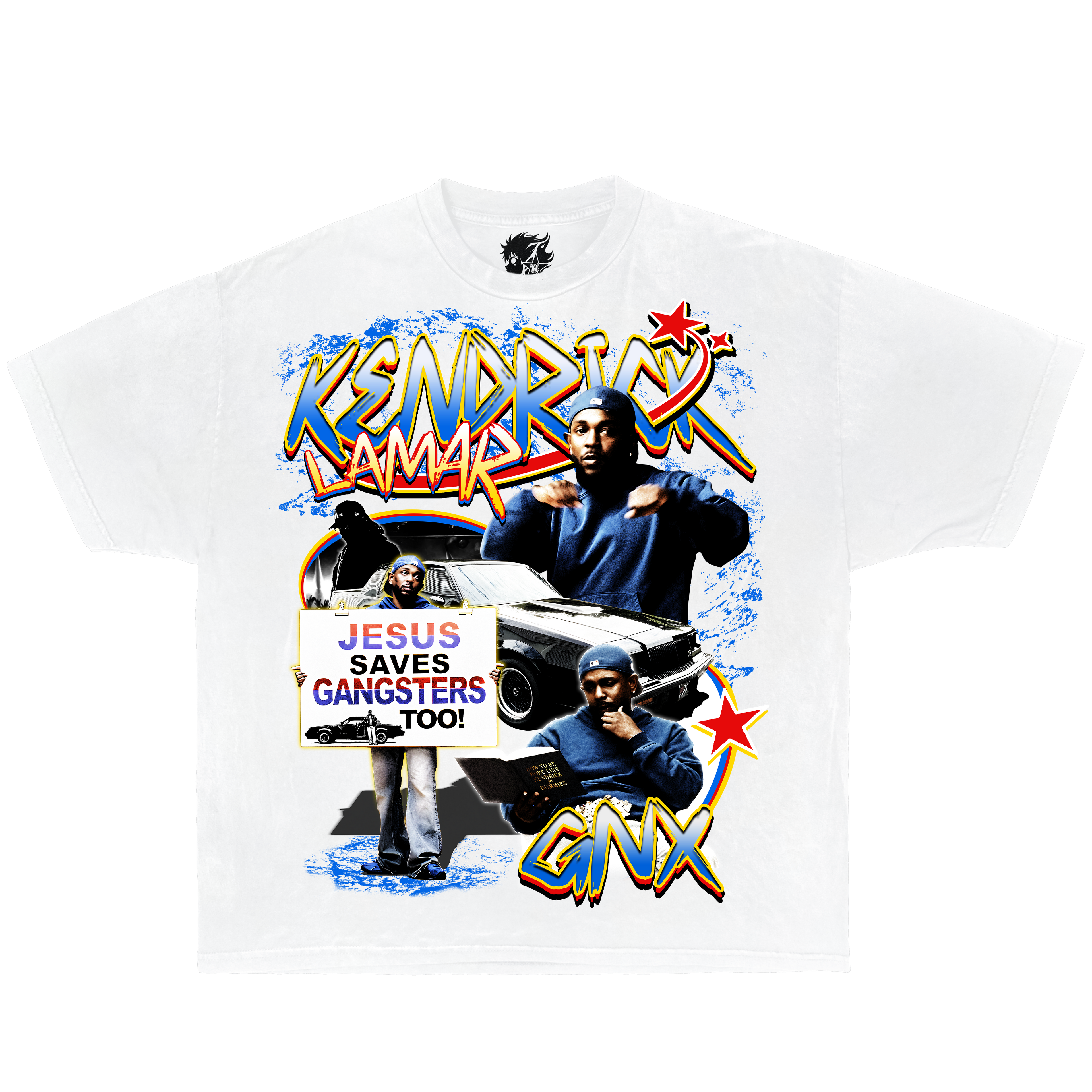 K-Dot Kendrick Lamar HipHop Vintage Oversized Boxy T-shirt Streetwear Rap Graphic Y2K Tee