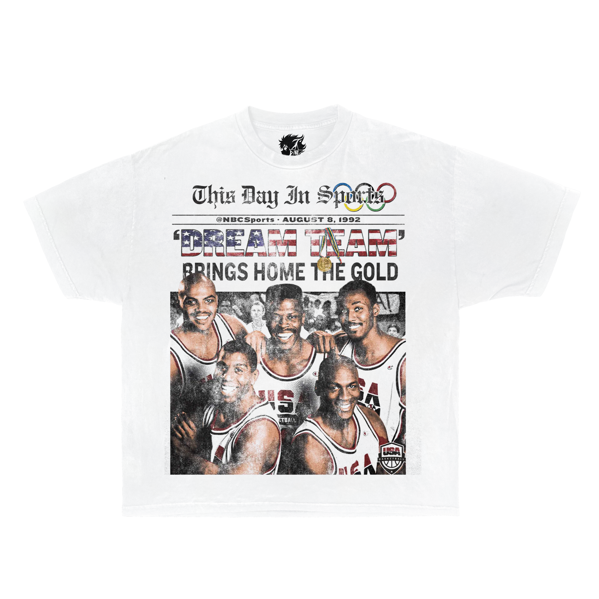 Dream Team Vintage Boxy Vintage Shirt Graphic Basketball Shirts Oversized Streetwear Neniom