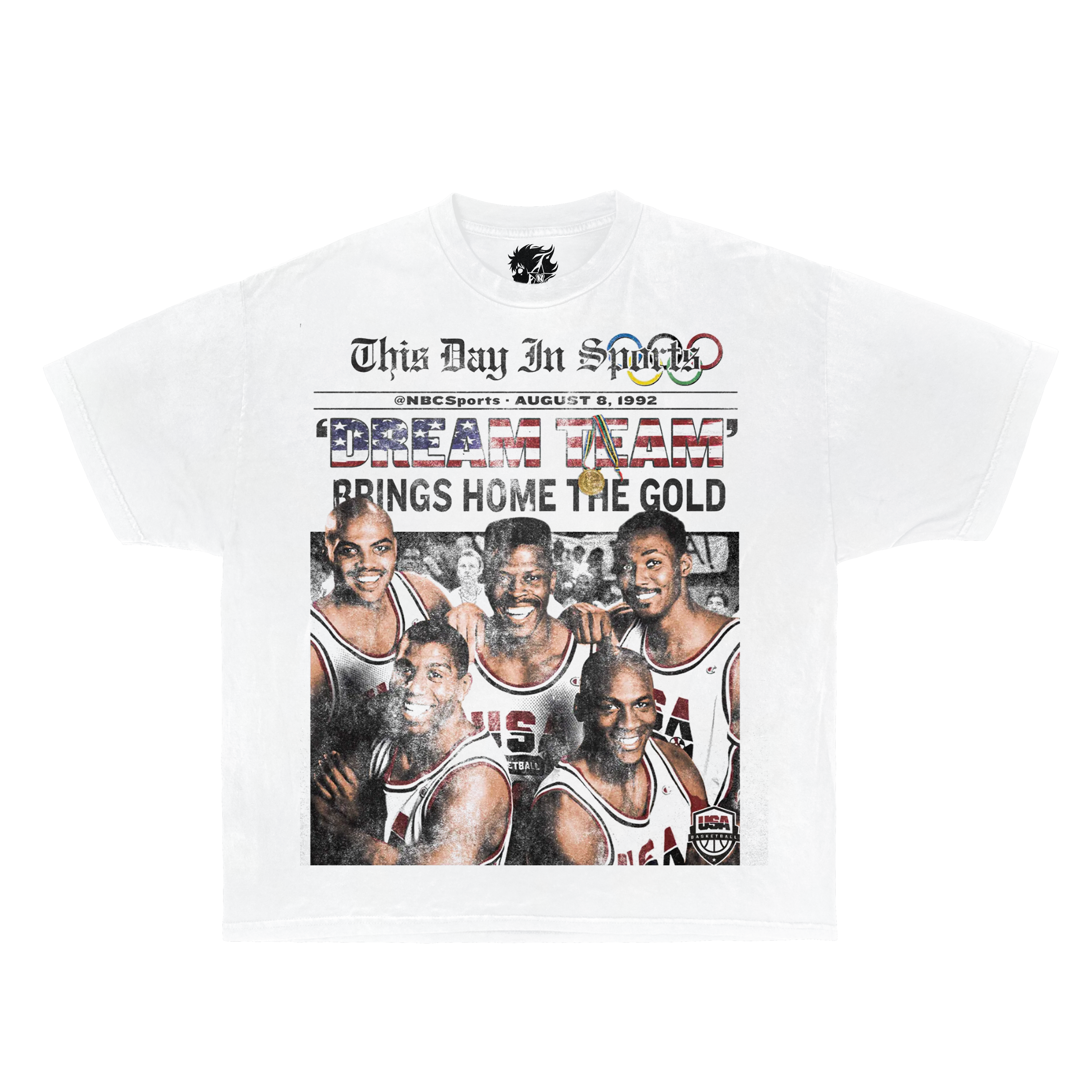 Dream Team Vintage Boxy Vintage Shirt Graphic Basketball Shirts Oversized Streetwear Neniom