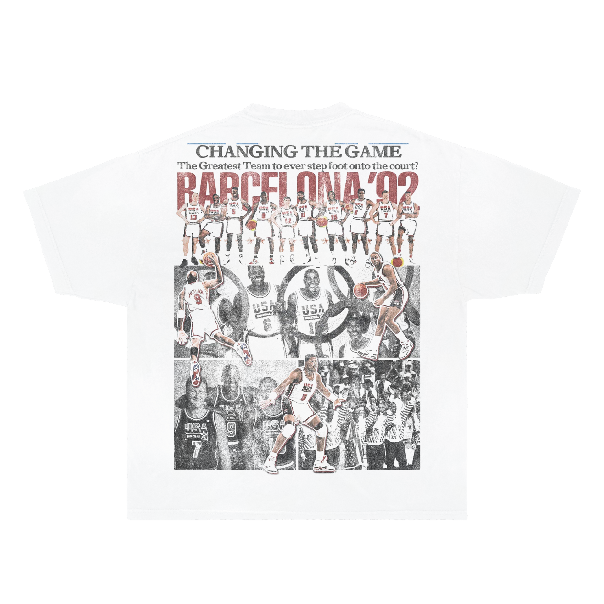 Dream Team Vintage Boxy Vintage Shirt Graphic Basketball Shirts Oversized Streetwear Neniom