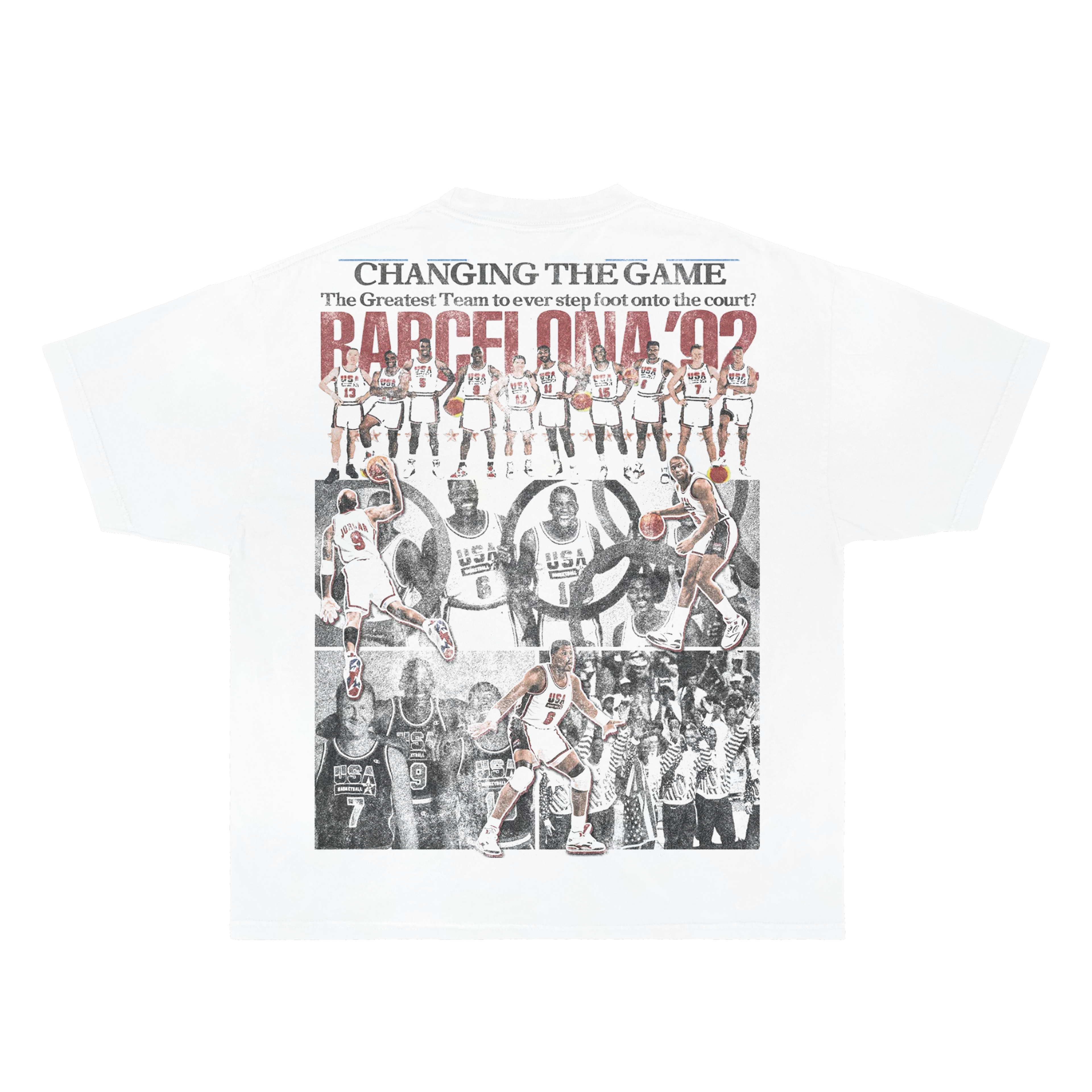 Dream Team Vintage Boxy Vintage Shirt Graphic Basketball Shirts Oversized Streetwear Neniom