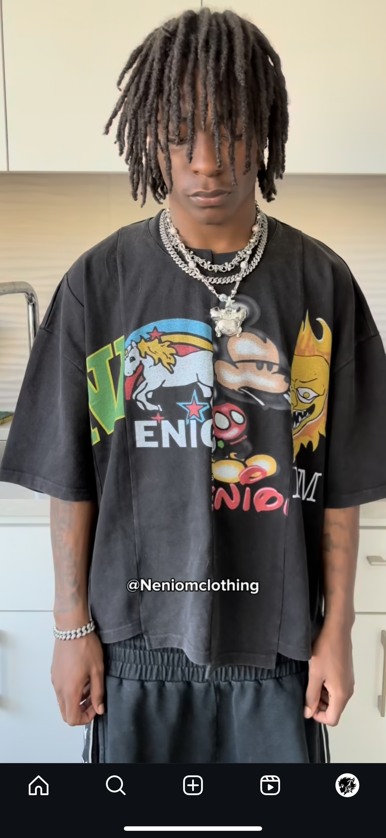 ★ LIMITED ★ NENIOM UNEVEN CHARACTERS SHIRT STREETWEAR Y2K