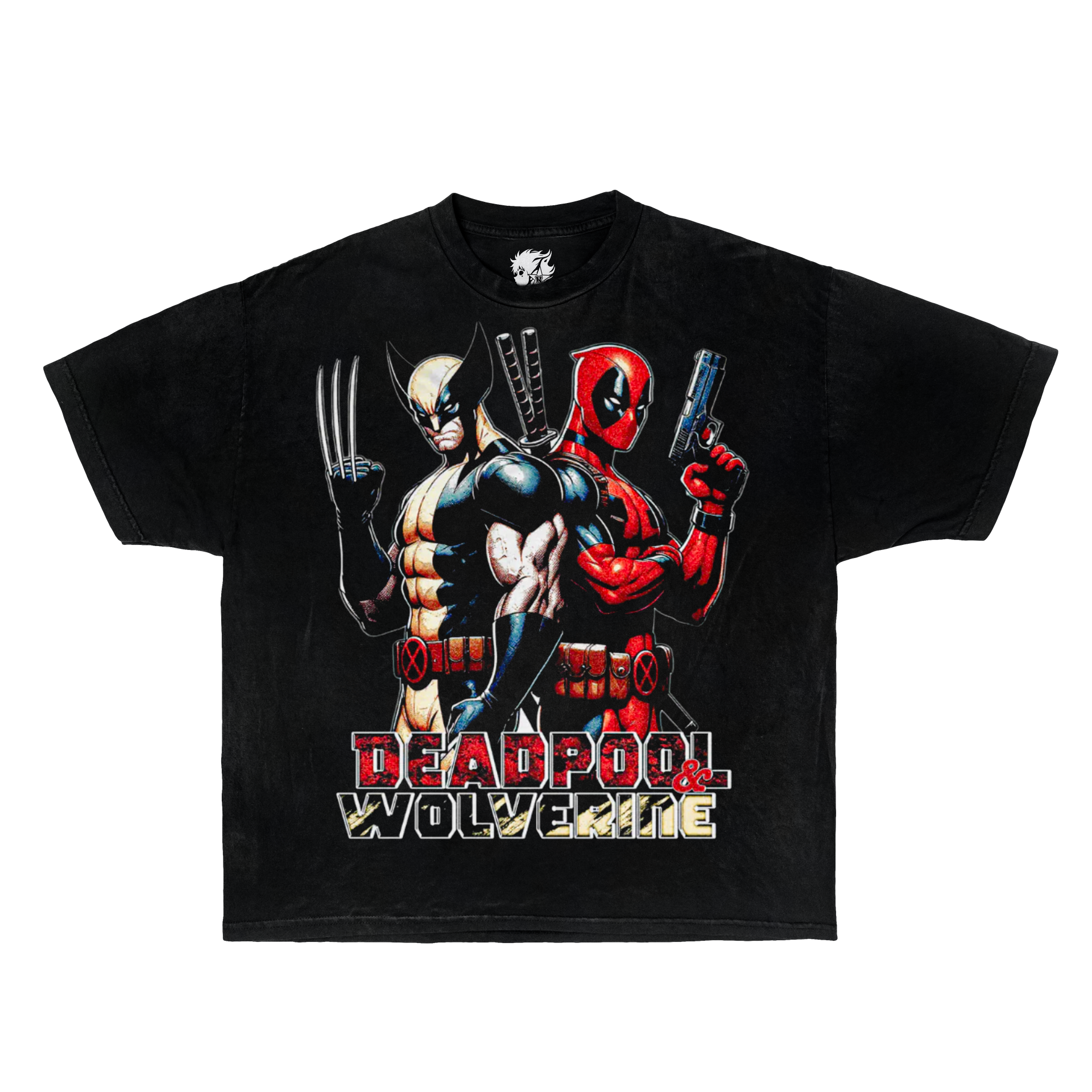 Wolverine Dead Pool Boxy Vintage Shirt Graphic Comic Bootleg Shirts Oversized Streetwear Y2K Neniom